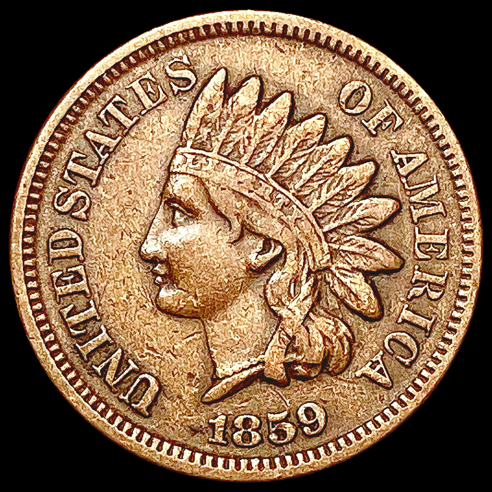 1859 Indian Head Cent CLOSELY UNCIRCULATED (1 of 2)
