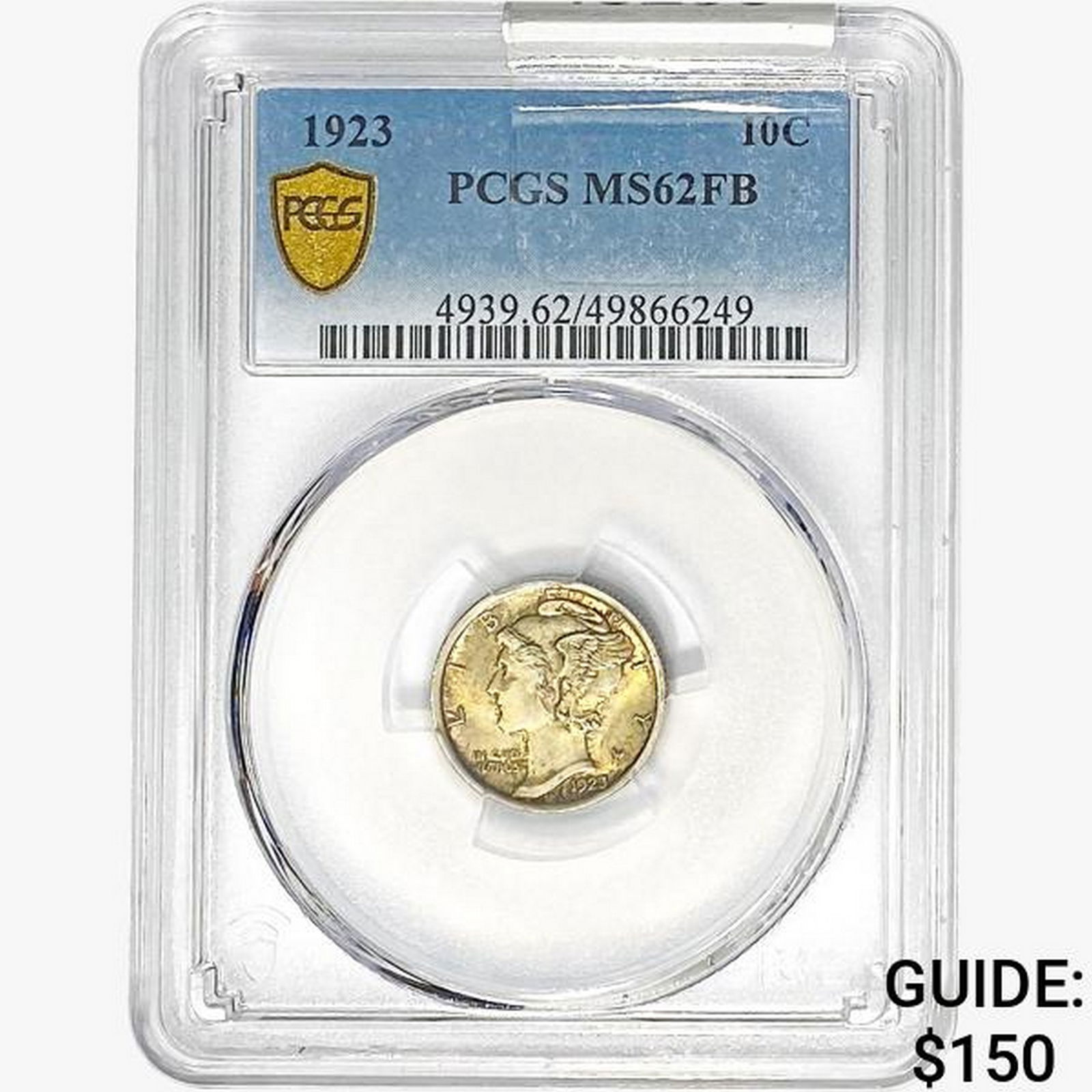 1923 Mercury Silver Dime PCGS MS62 FB (1 of 2)