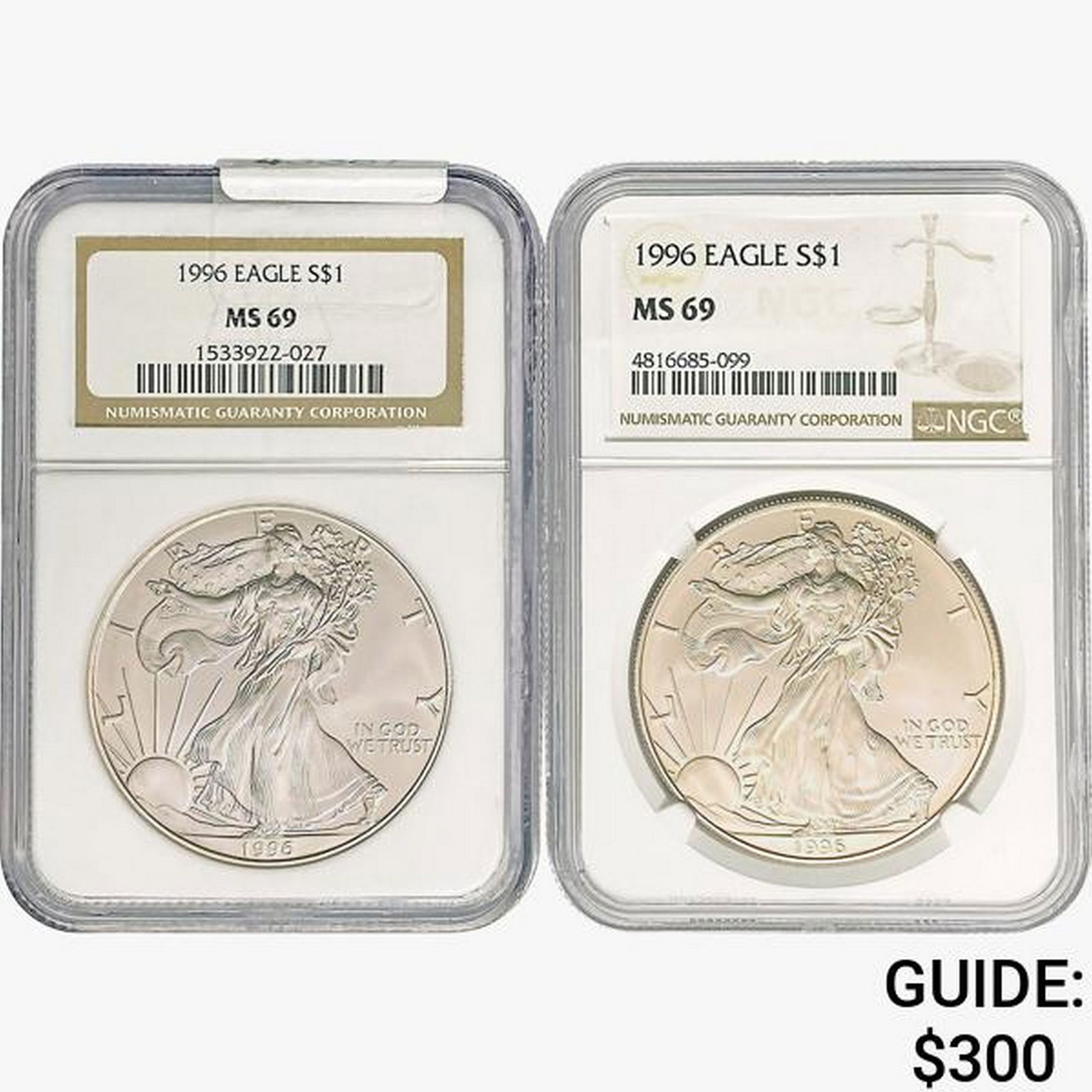 [2]1996 Silver Eagle NGC MS69 (1 of 2)