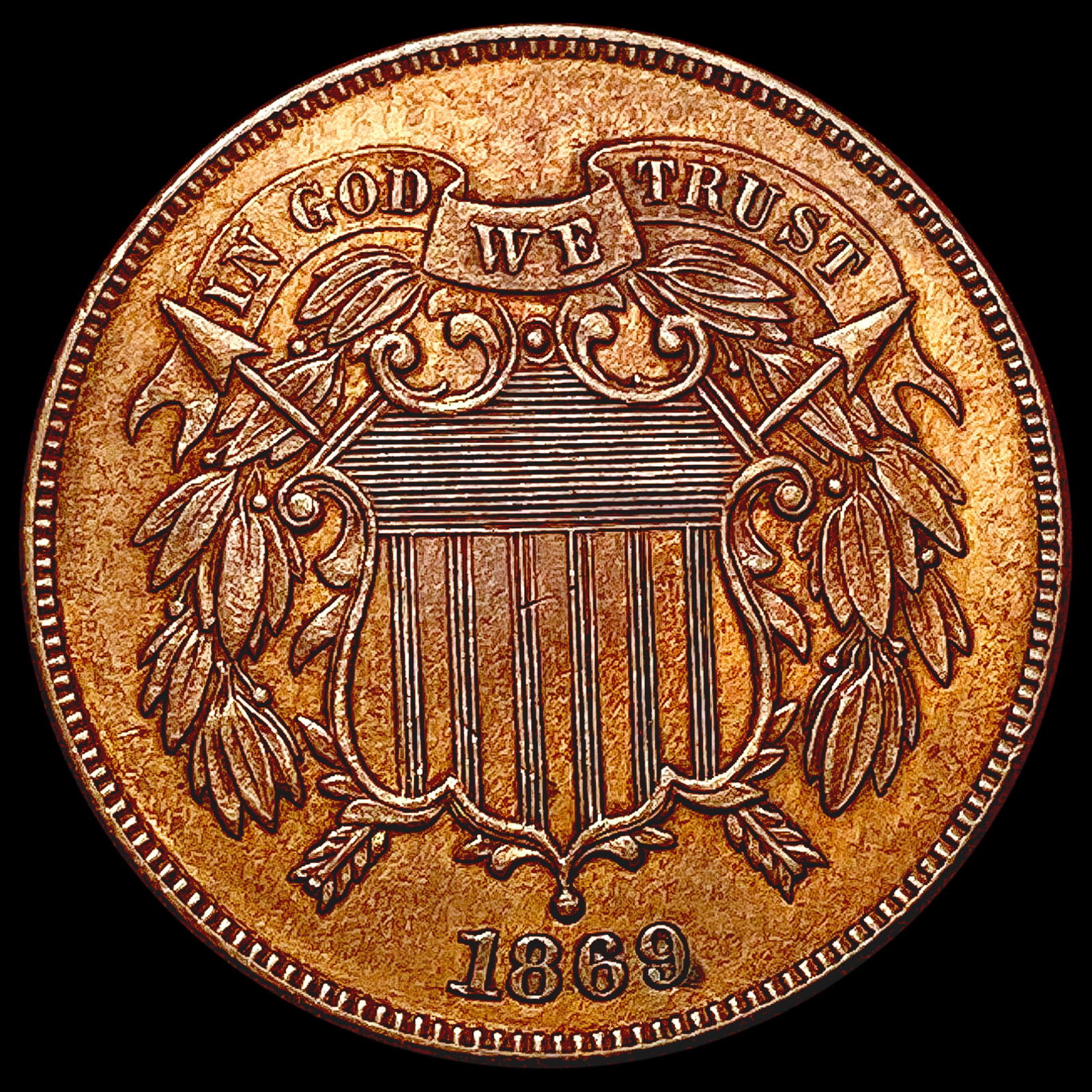 1869 Two Cent Piece UNCIRCULATED (1 of 2)