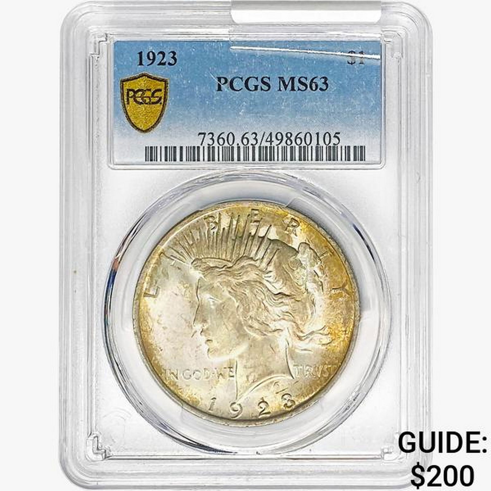 1923 Silver Peace Dollar PCGS MS63 (1 of 2)