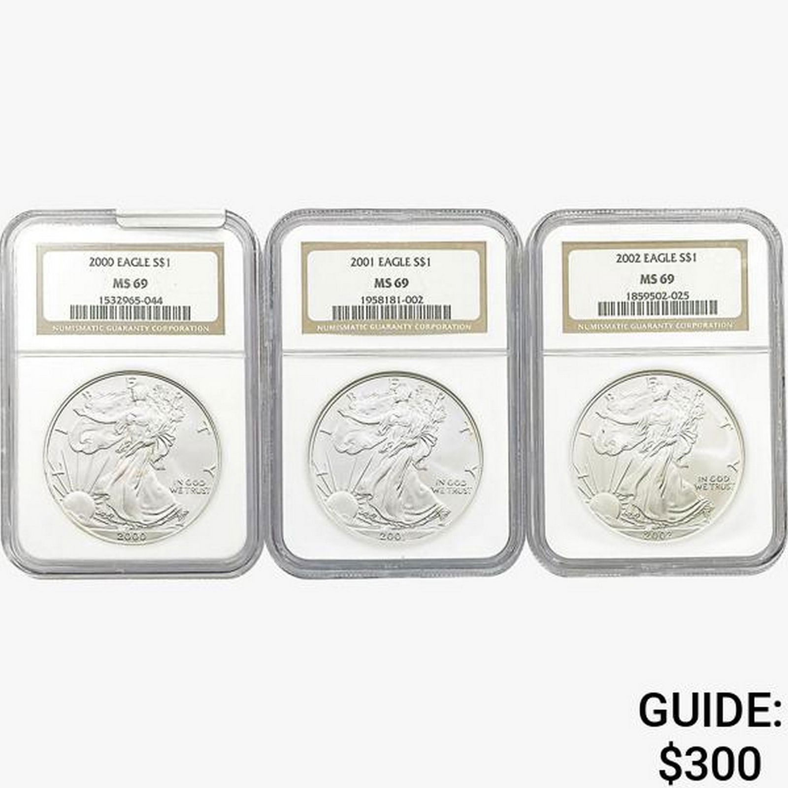 [3]2000-2002 Silver Eagle NGC MS69 (1 of 2)