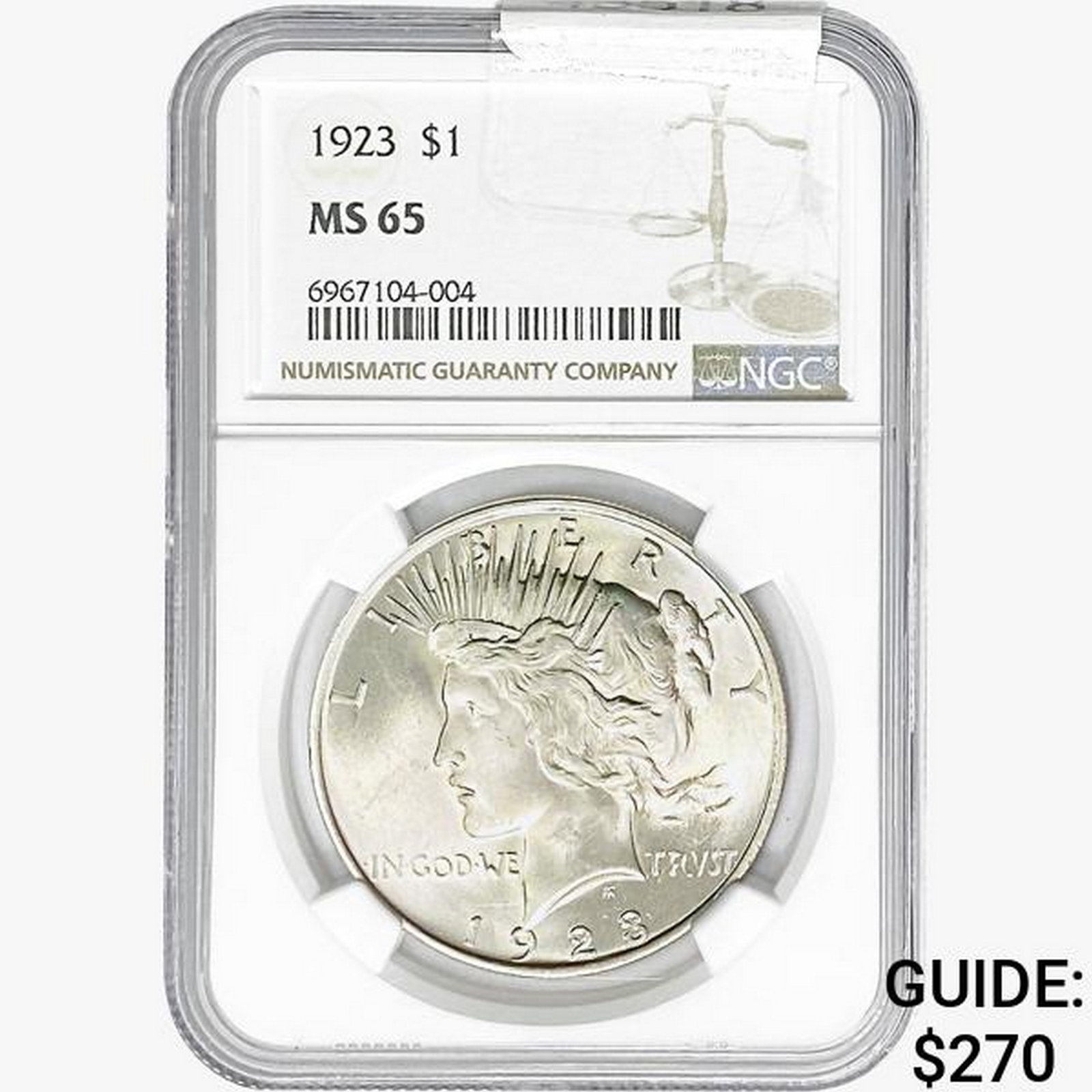 1923 Silver Peace Dollar NGC MS65 (1 of 2)