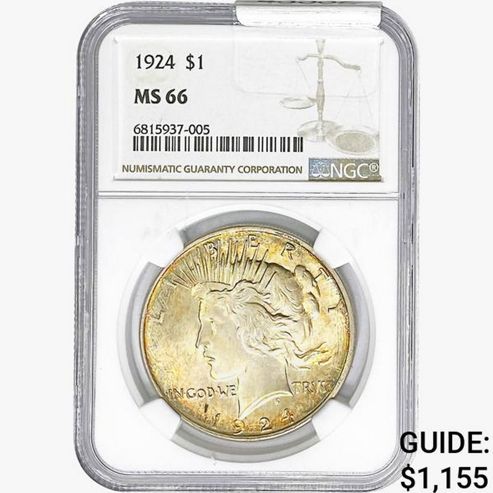 1924 Silver Peace Dollar NGC MS66 (1 of 2)