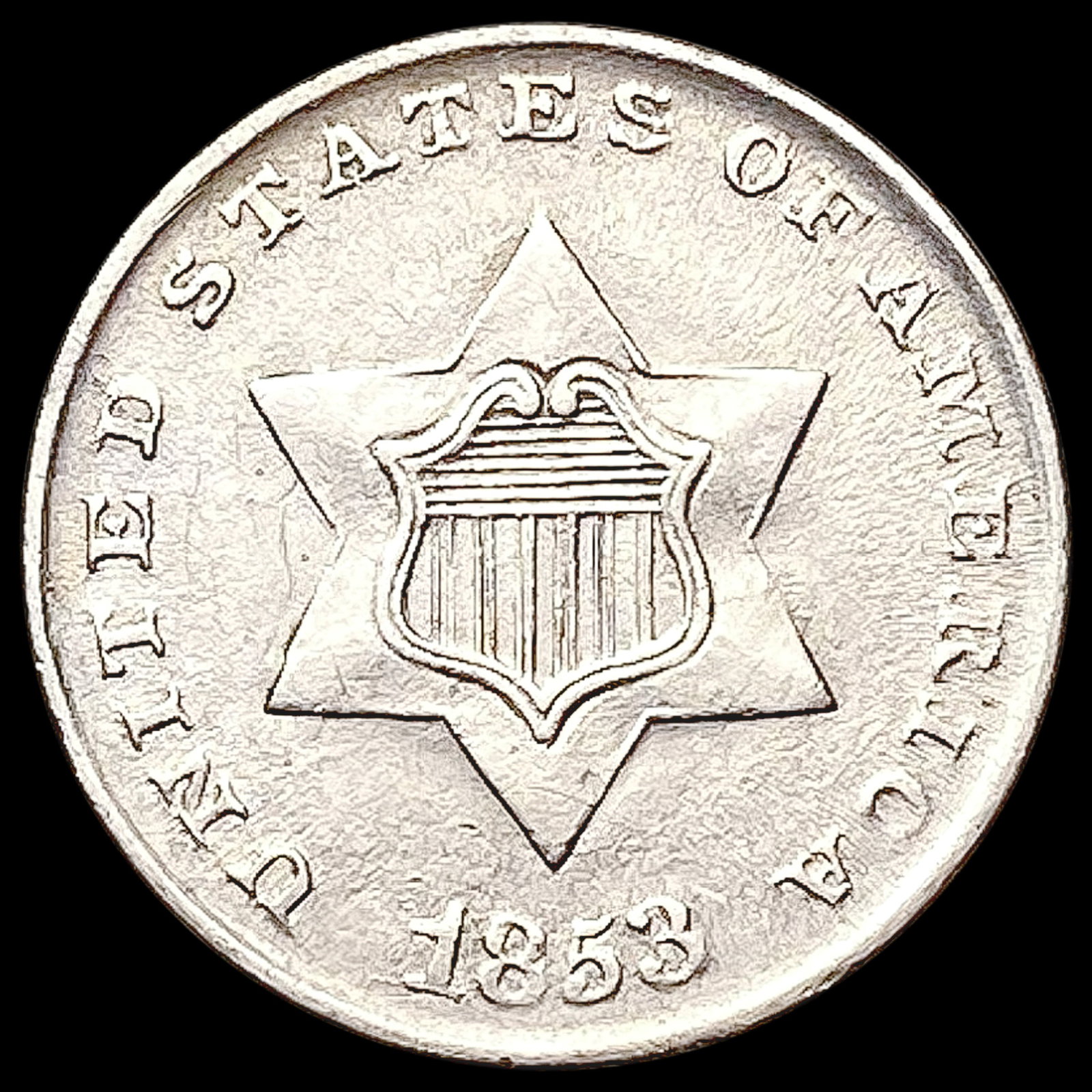 1853 Silver Three Cent UNCIRCULATED (1 of 2)