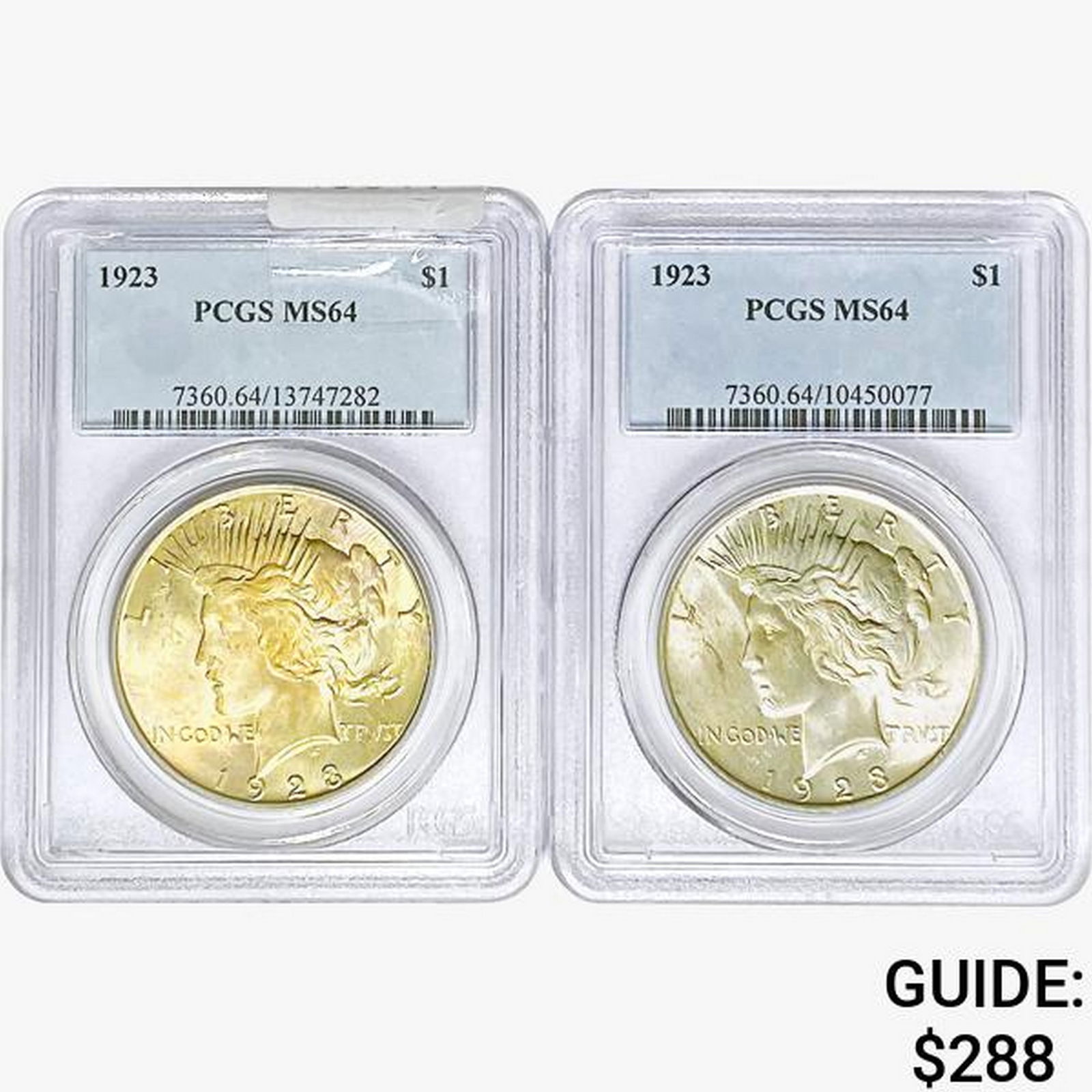 [2]1923 Silver Peace Dollar PCGS MS64 (1 of 2)