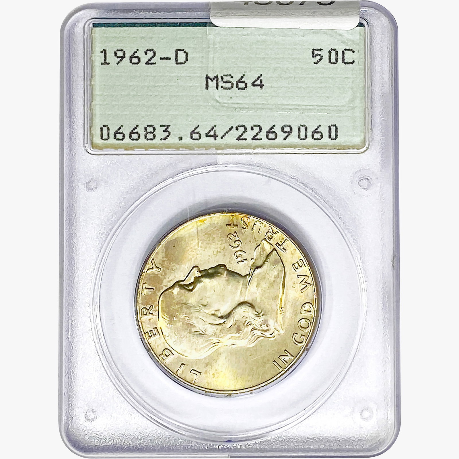 1962-D Franklin Half Dollar PCGS MS64: 1962-D Franklin Half Dollar PCGS MS64