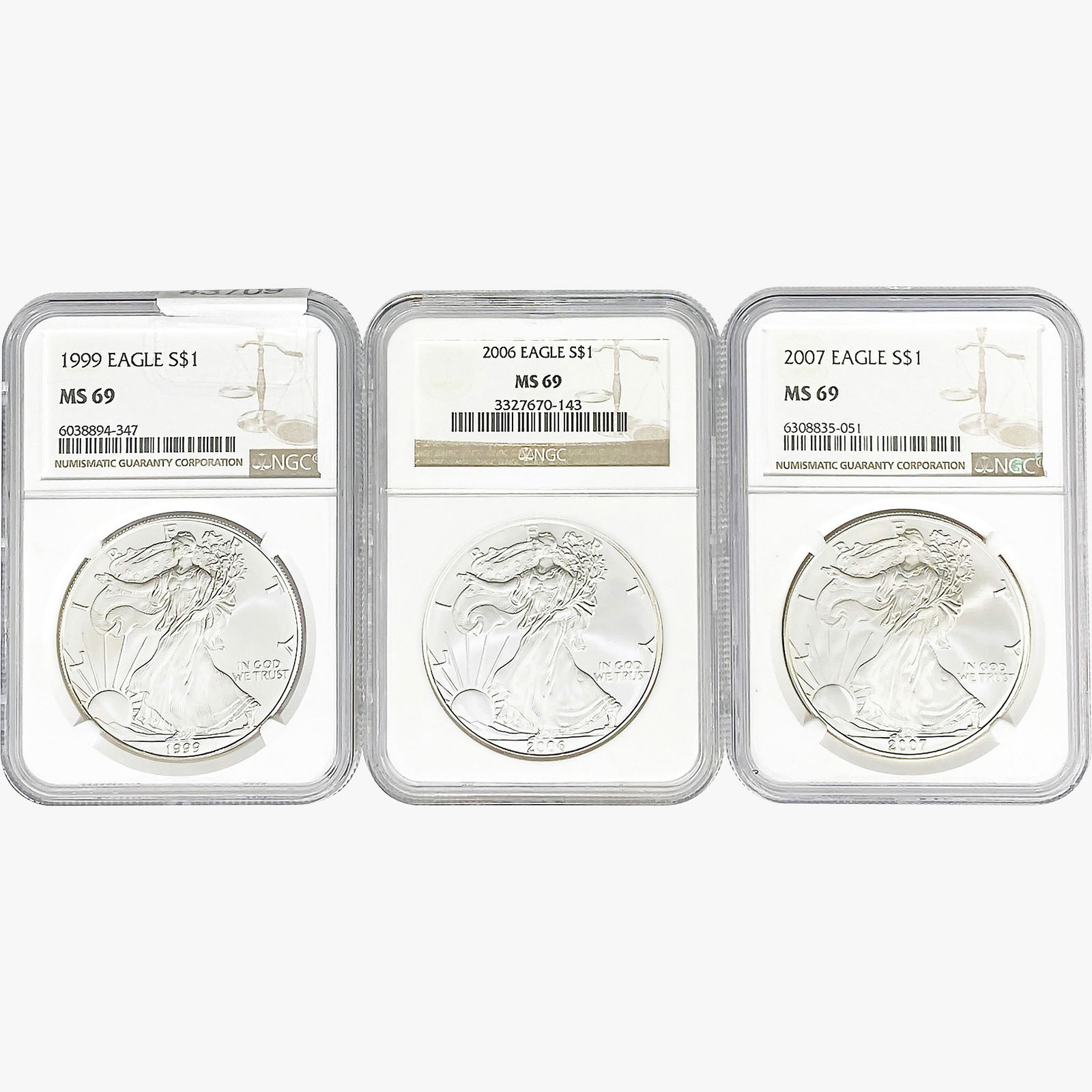 [3]1999-2007 Silver Eagle NGC MS69 (1 of 2)