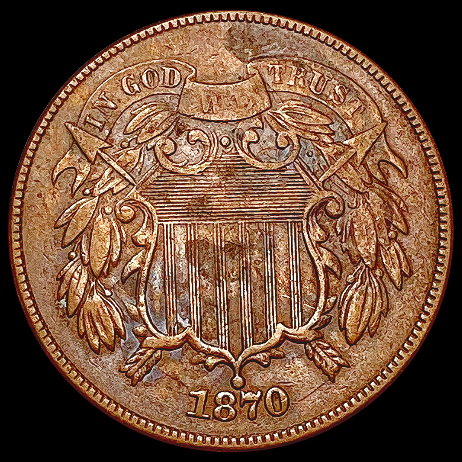 1870 Two Cent Piece CLOSELY UNCIRCULATED (1 of 2)