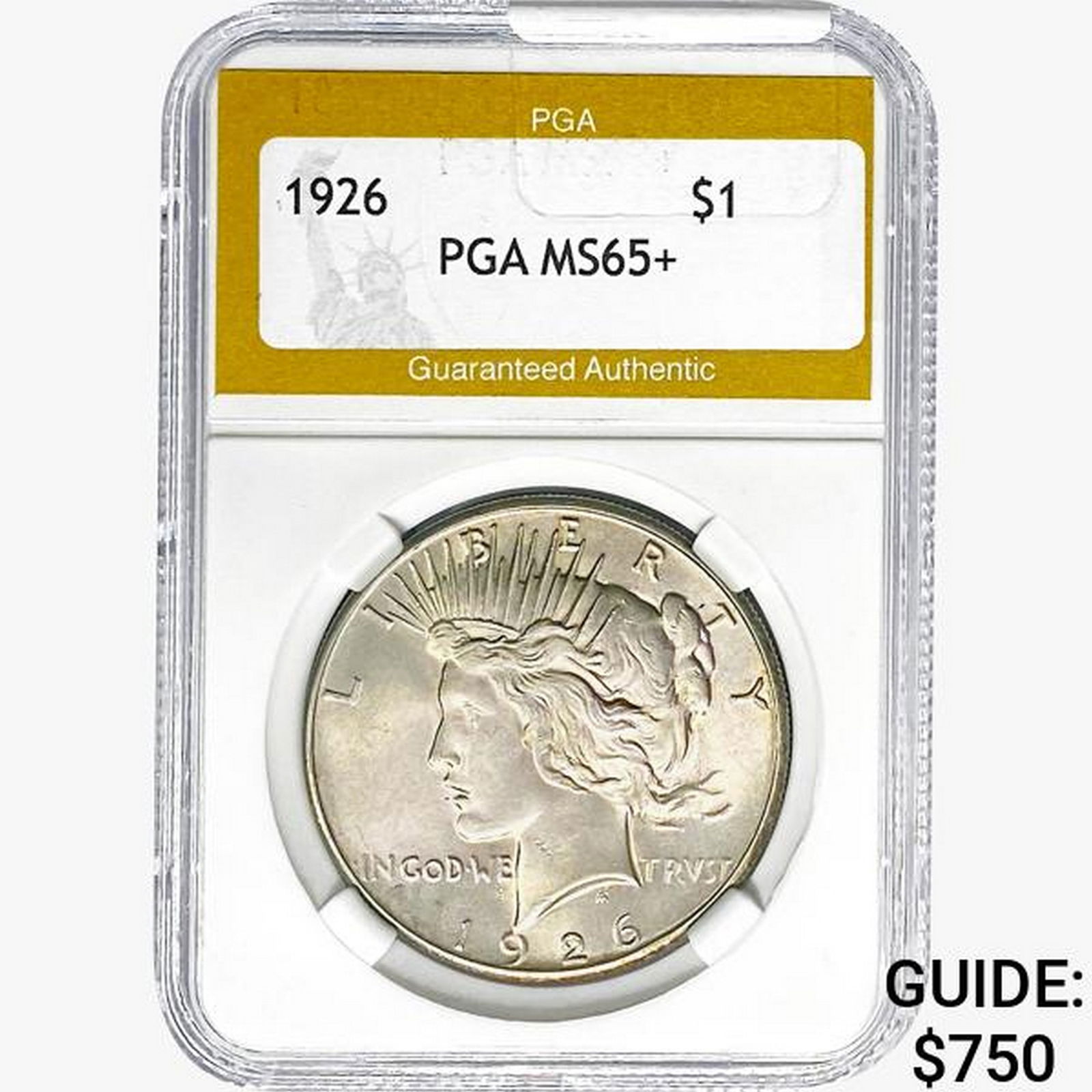 1926 Silver Peace Dollar PGA MS65+ (1 of 2)