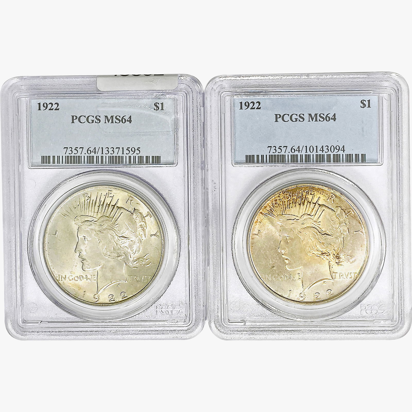 [2]1922 Silver Peace Dollar PCGS MS64 (1 of 2)