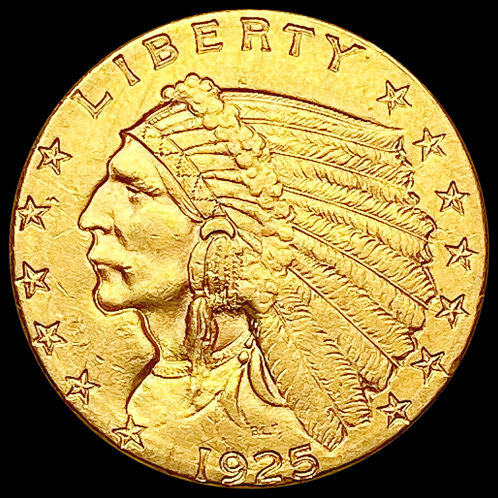 1925-D $2.50 Gold Quarter Eagle LIGHTLY CIRCULATED (1 of 2)