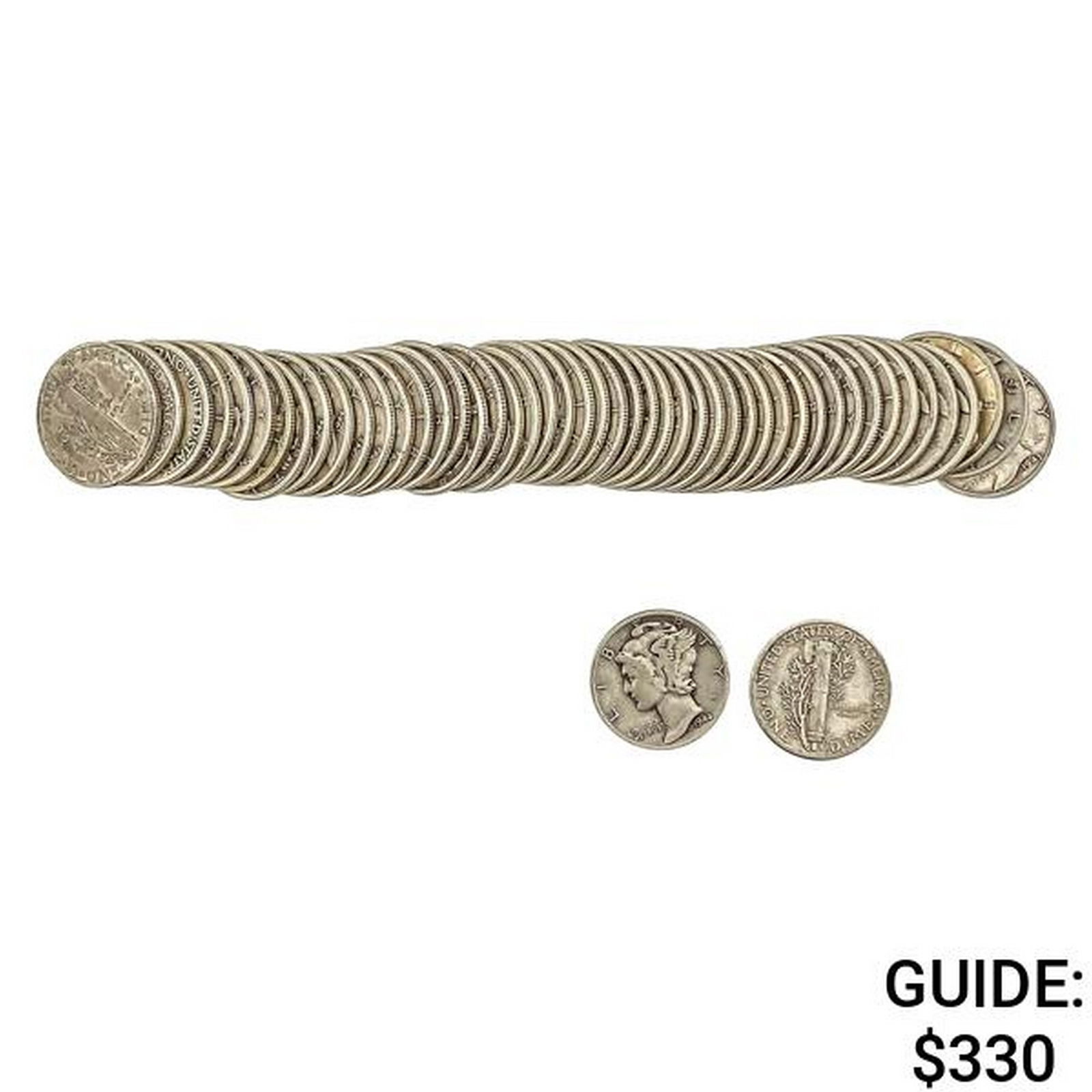 [50 PCS] Mercury Silver Dime Roll: [50 PCS] Mercury Silver Dime Roll