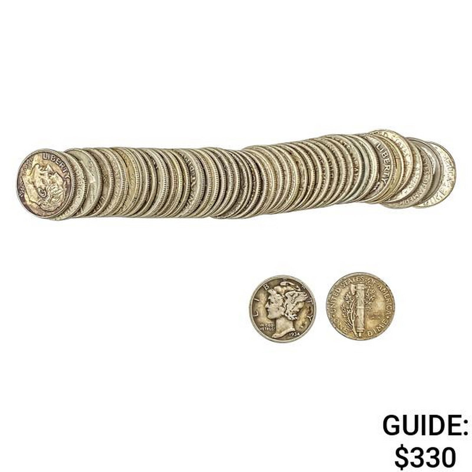 [50 PCS] Silver Dimes Roll: [50 PCS] Silver Dimes Roll