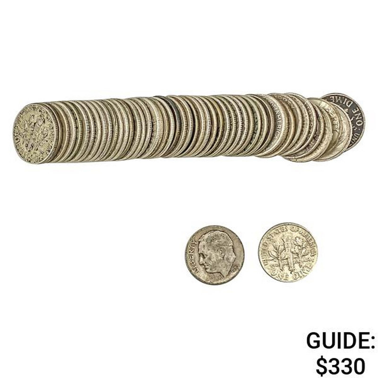[50 PCS] Silver Dimes Roll: [50 PCS] Silver Dimes Roll