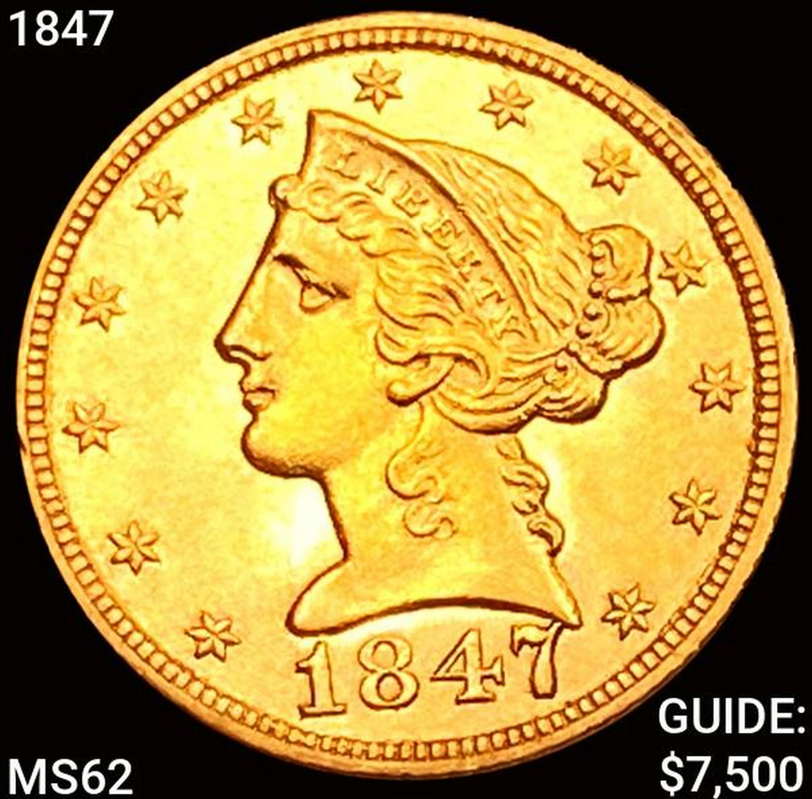 1847 $5 Gold Half Eagle UNCIRCULATED (1 of 2)