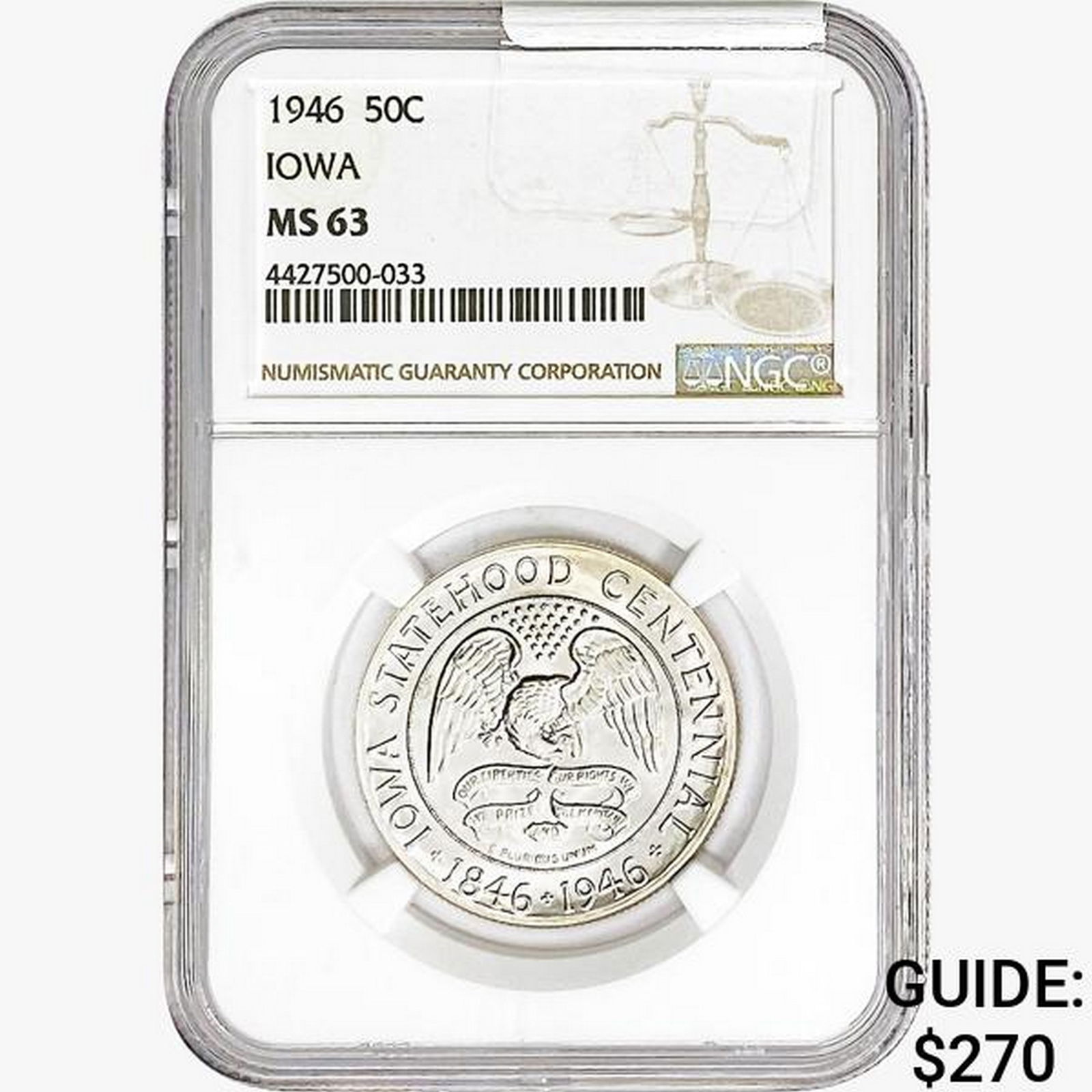 1946 Iowa Half Dollar NGC MS63 (1 of 2)