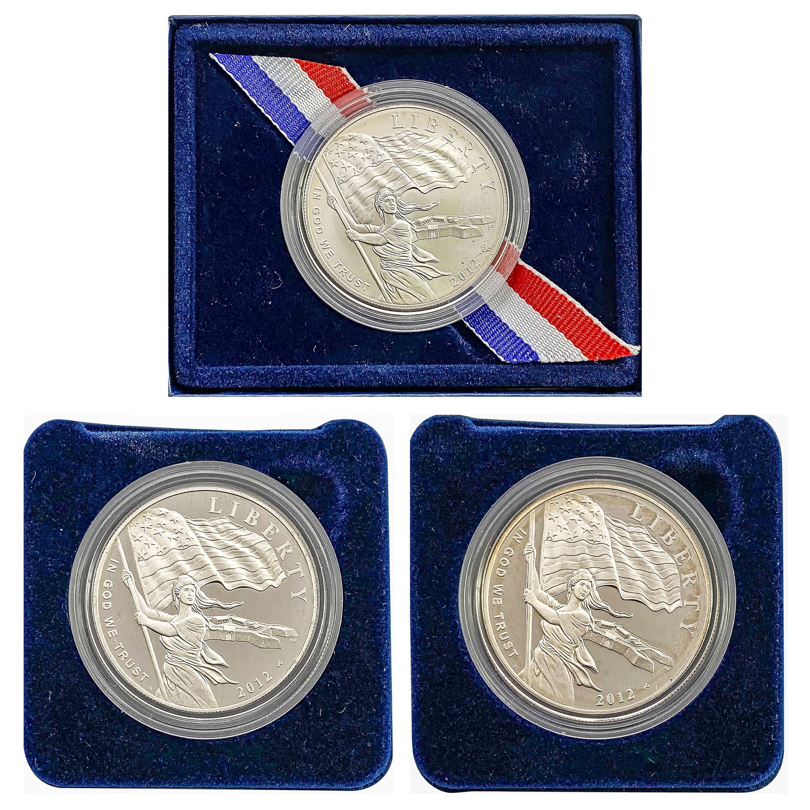[3 Coins] 2012 Star Spangled Banner Silver Dollars (1 of 12)