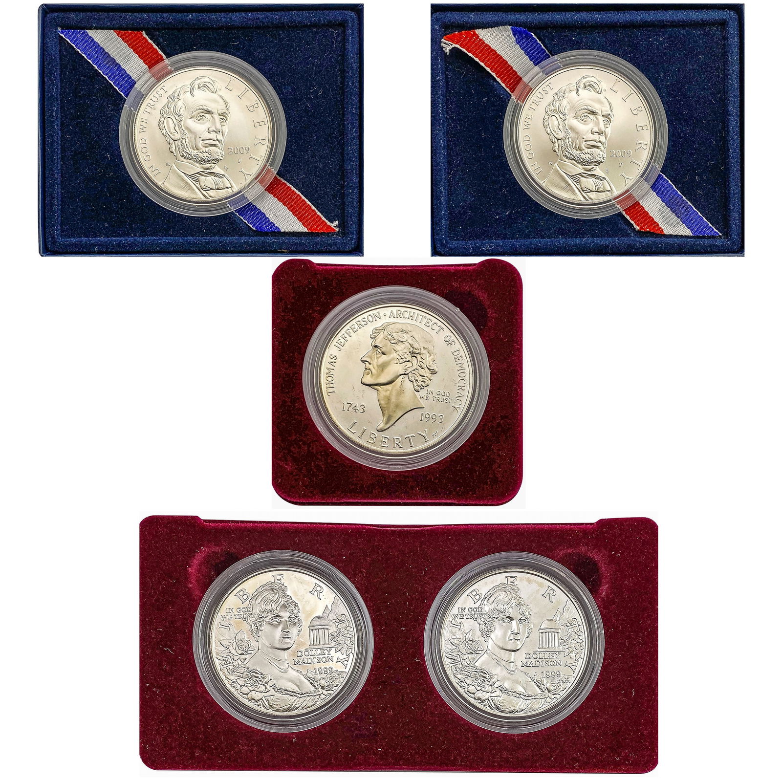 [5 Coins] 1993-2009 US Presidential Silver Dollars (1 of 5)