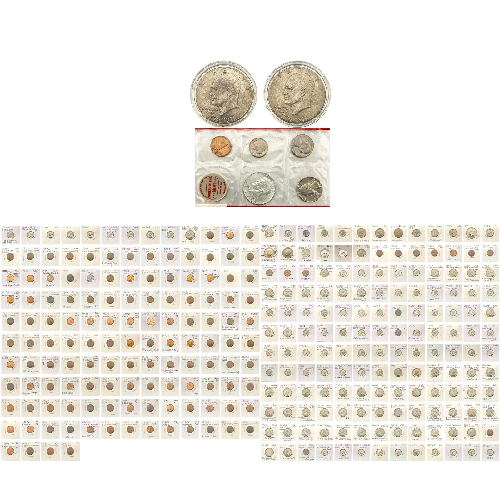 [297] 1909-2019 Assorted U.S. Coins Silver/Clad/Copper (1 of 7)