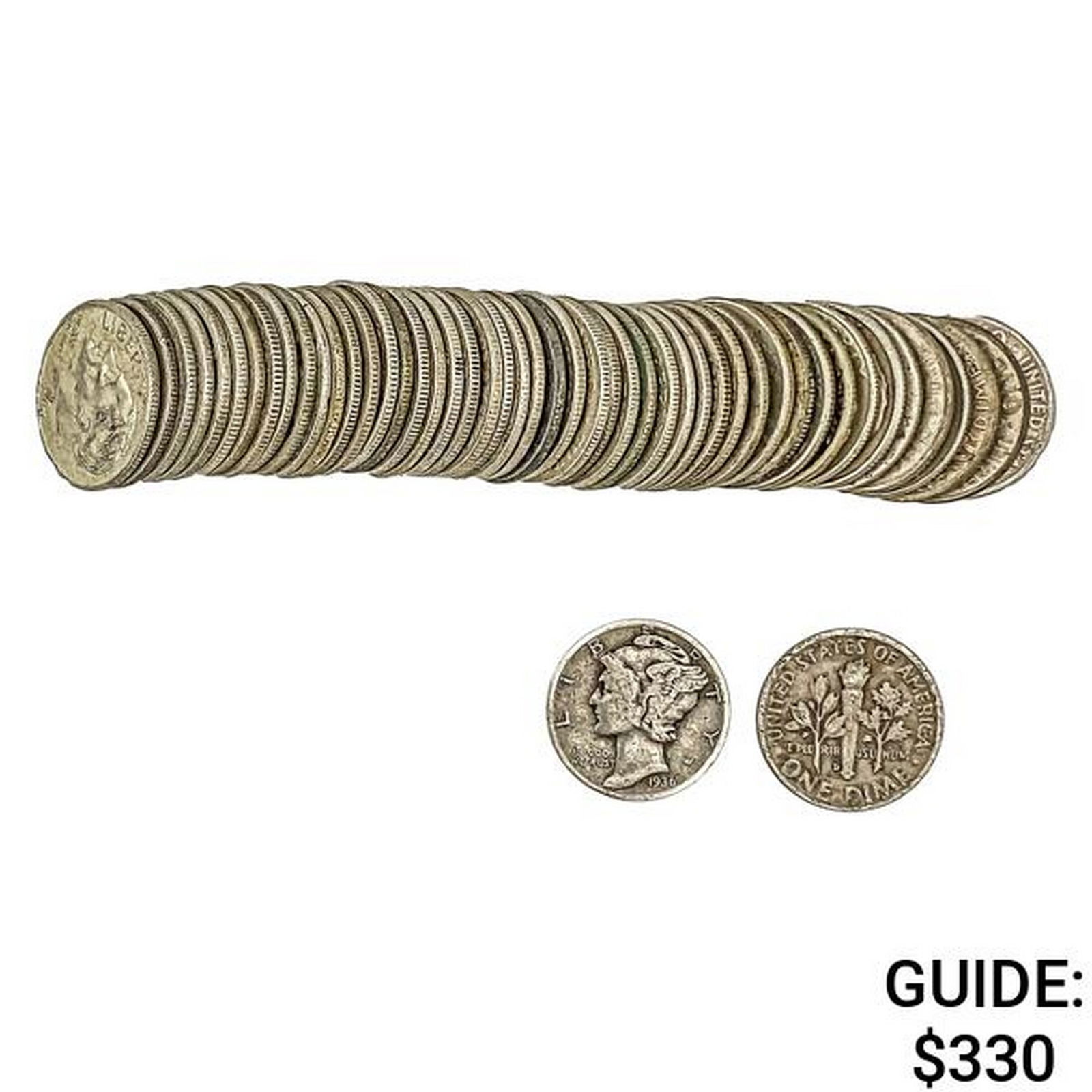 [50 PCS] Silver Dimes Roll: [50 PCS] Silver Dimes Roll