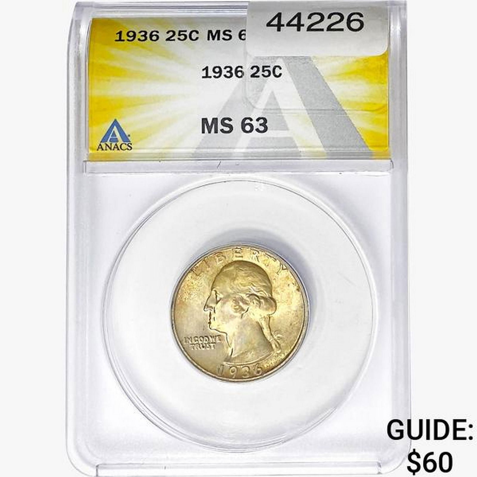 1936 Washington Silver Quarter ANACS MS63 (1 of 2)