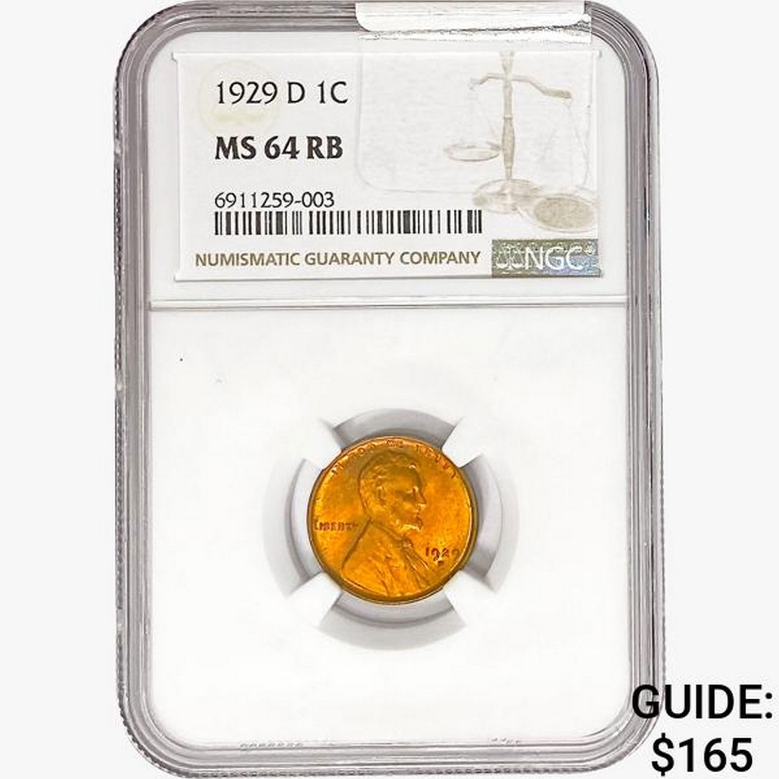 1929-D Wheat Cent NGC MS64 RB (1 of 2)