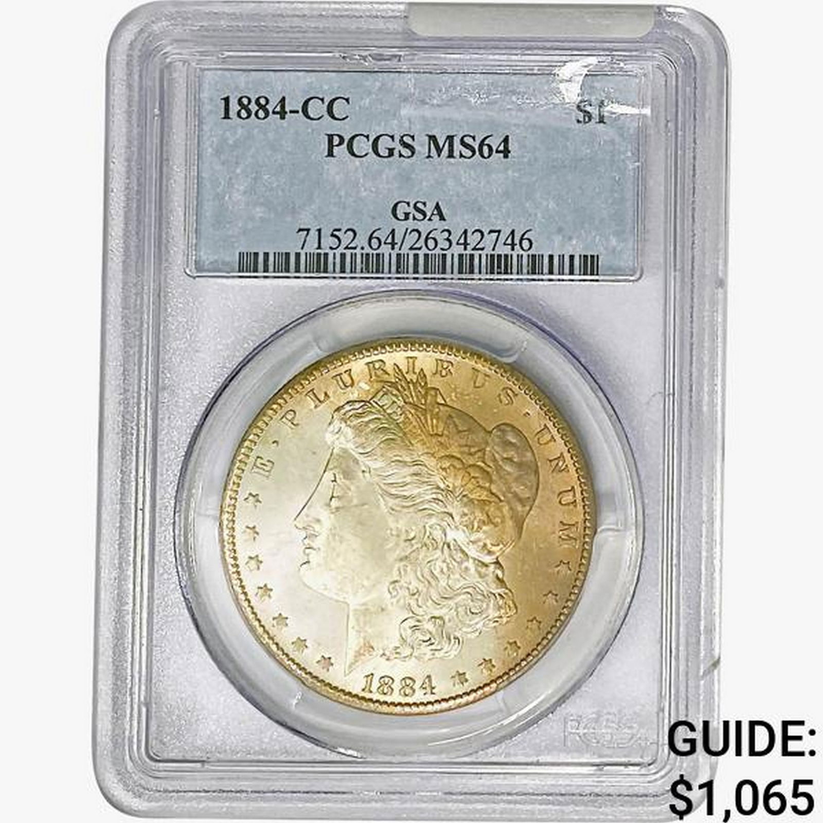 1884-CC Morgan Silver Dollar PCGS MS64 (1 of 2)