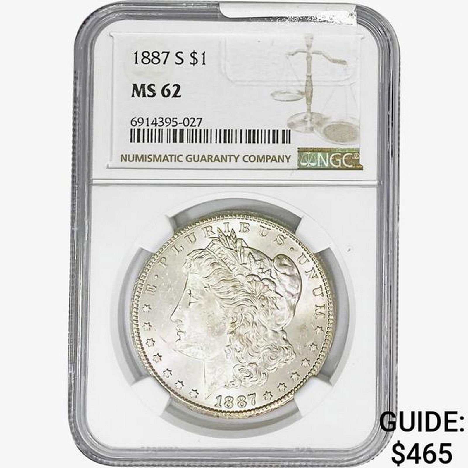 1887-S Morgan Silver Dollar NGC MS62 (1 of 2)