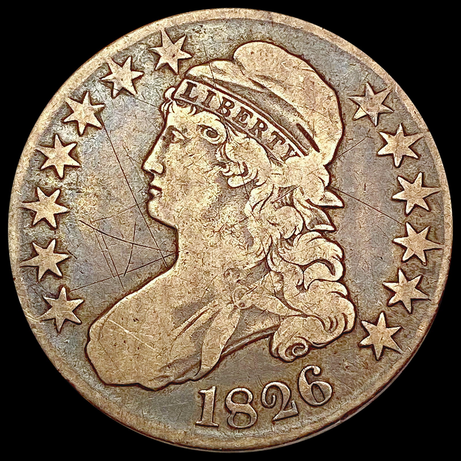 1826 Capped Bust Half Dollar NICELY CIRCULATED: 1826 Capped Bust Half Dollar NICELY CIRCULATED