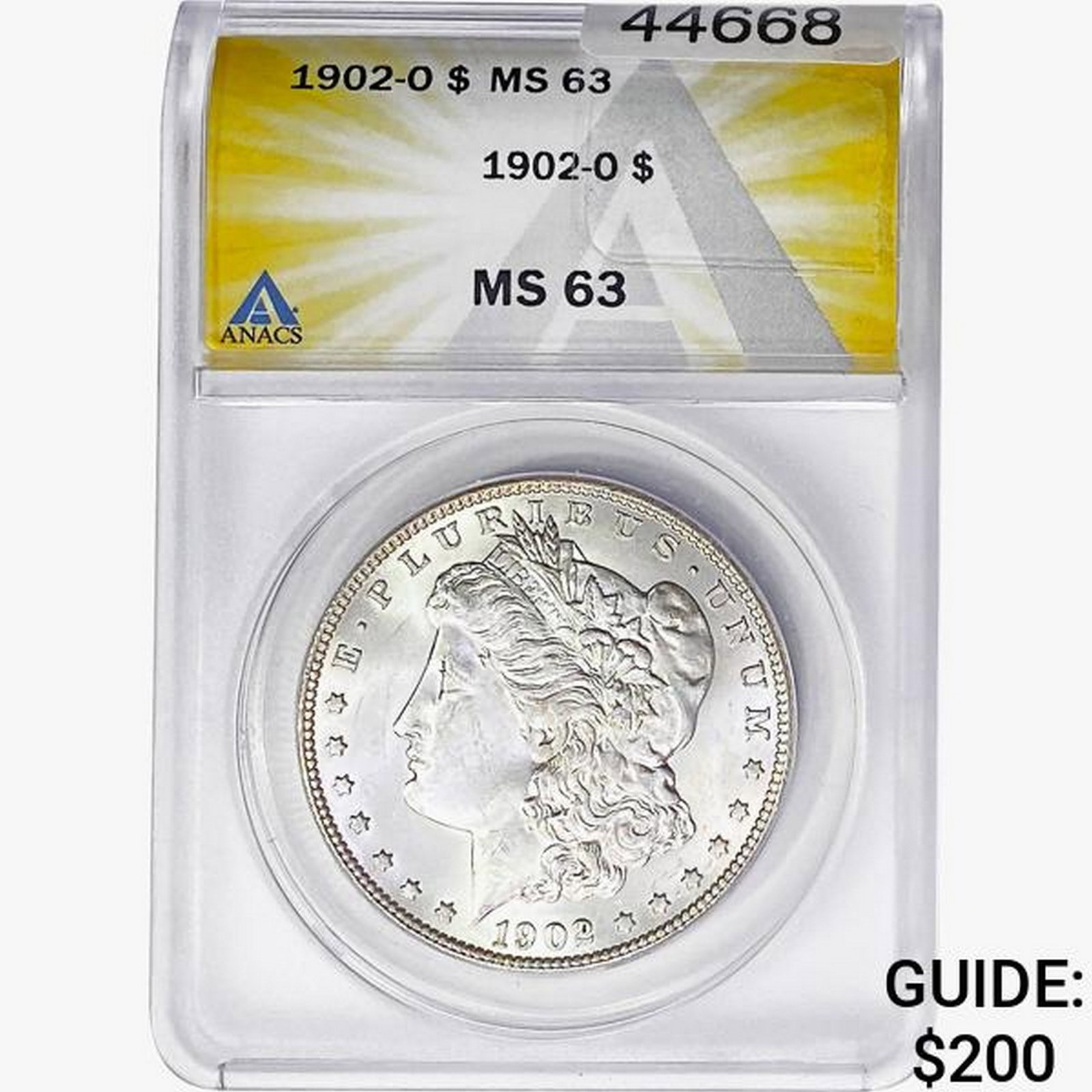 1902-O Morgan Silver Dollar ANACS MS63: 1902-O Morgan Silver Dollar ANACS MS63