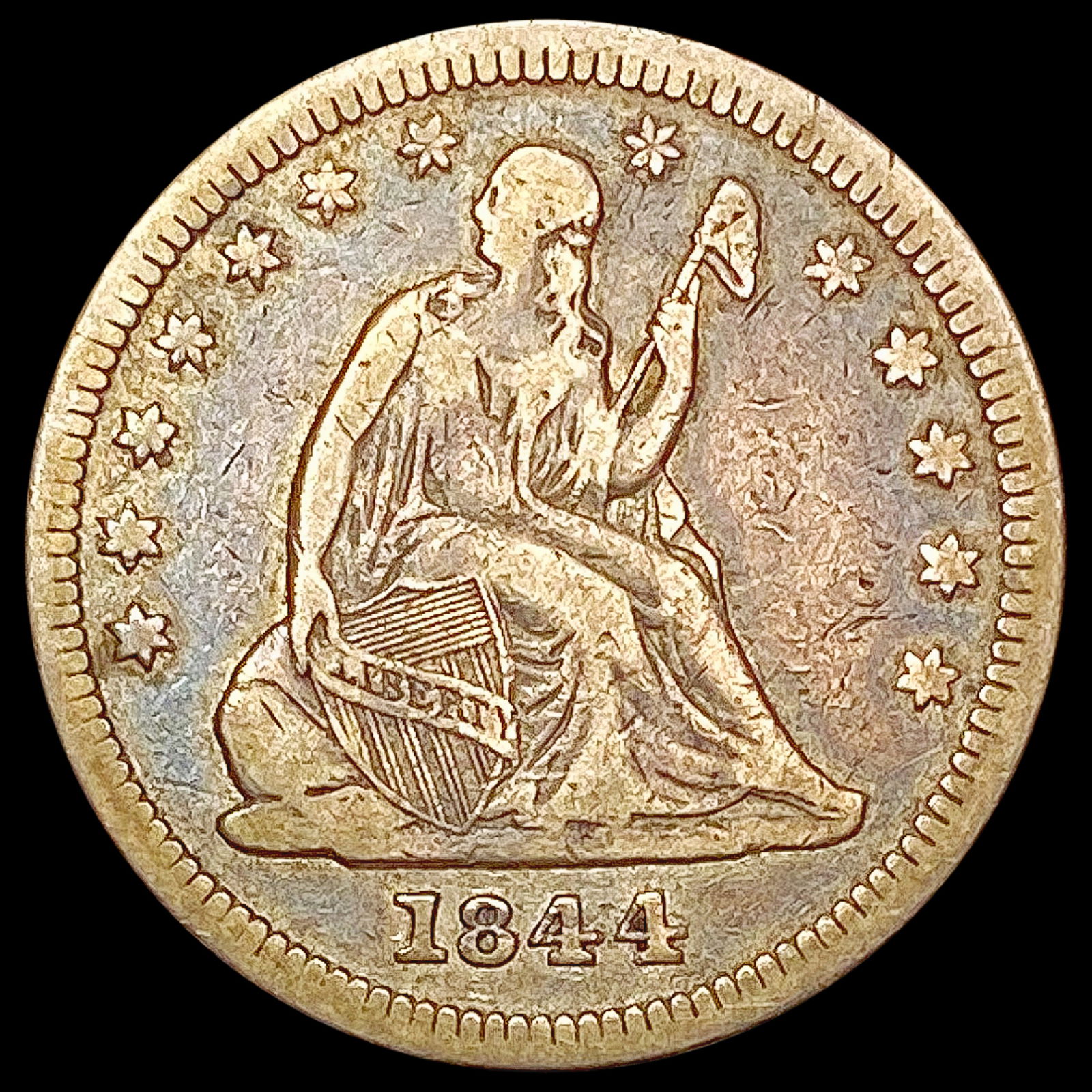 1844 Seated Liberty Quarter LIGHTLY CIRCULATED (1 of 2)