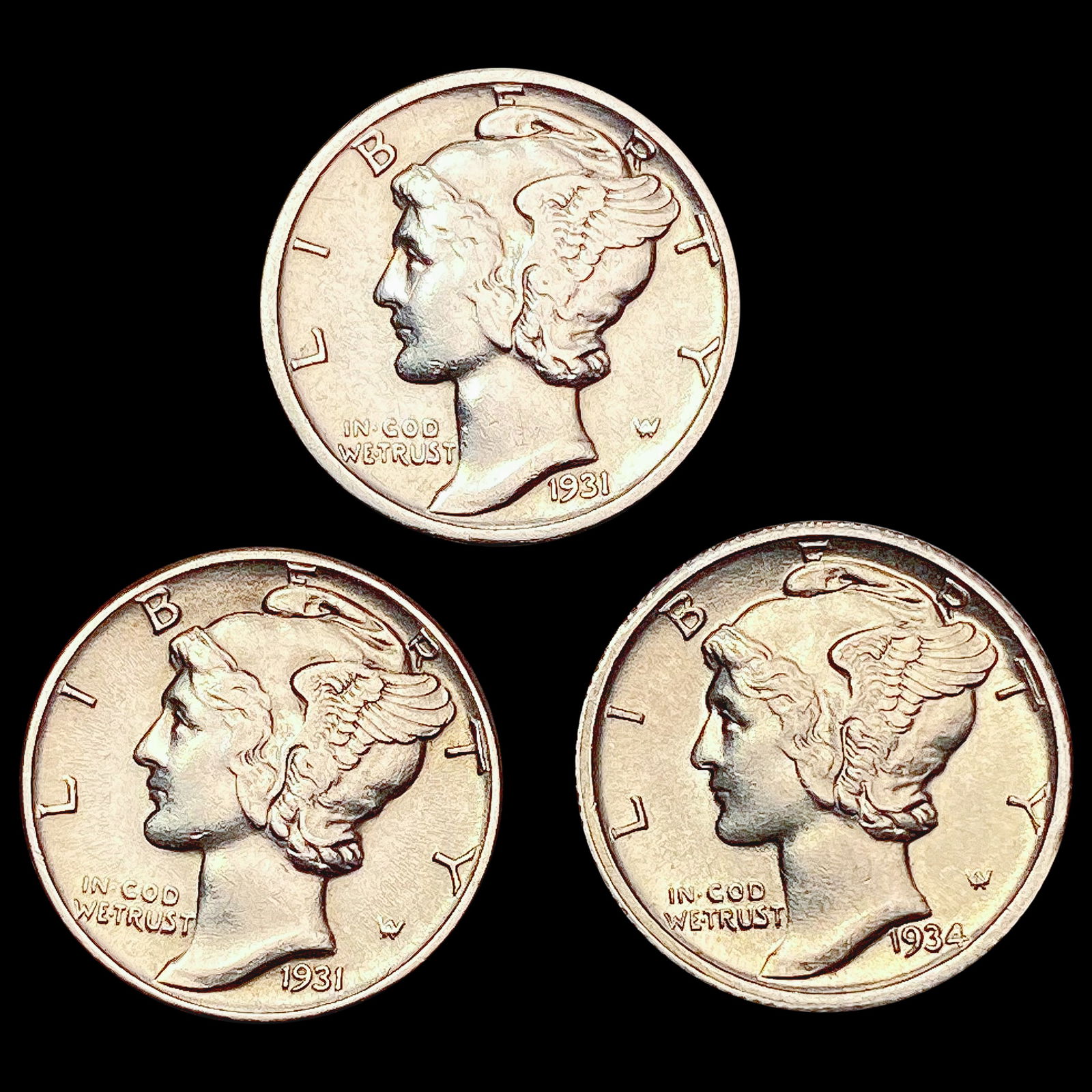 [3] 1931-1934 Mercury Dime UNCIRCULATED (1 of 2)