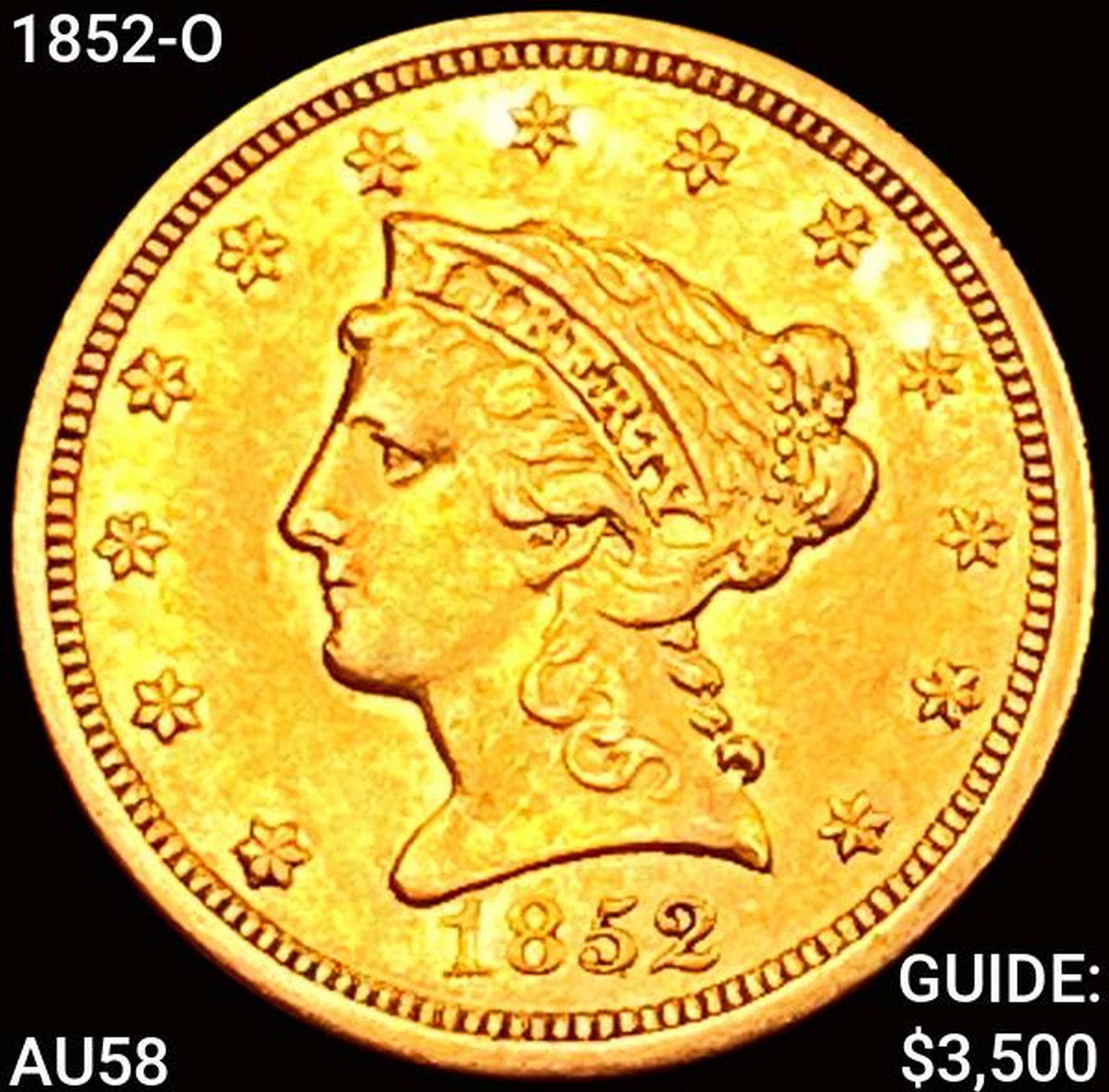 1852-O $2.50 Gold Quarter Eagle CHOICE AU (1 of 2)