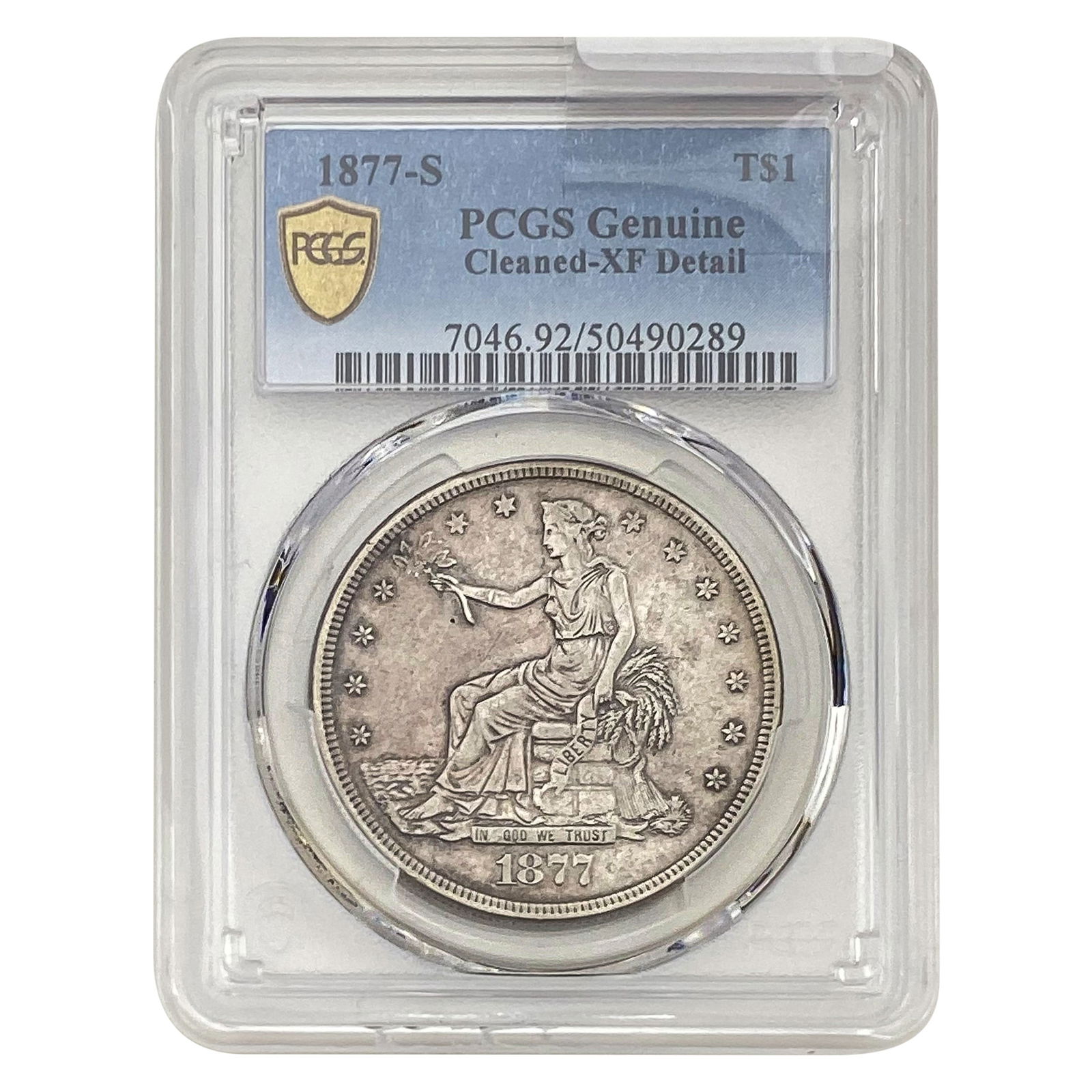 1877-S Silver Trade Dollar PCGS XF Detail Cleaned (1 of 2)