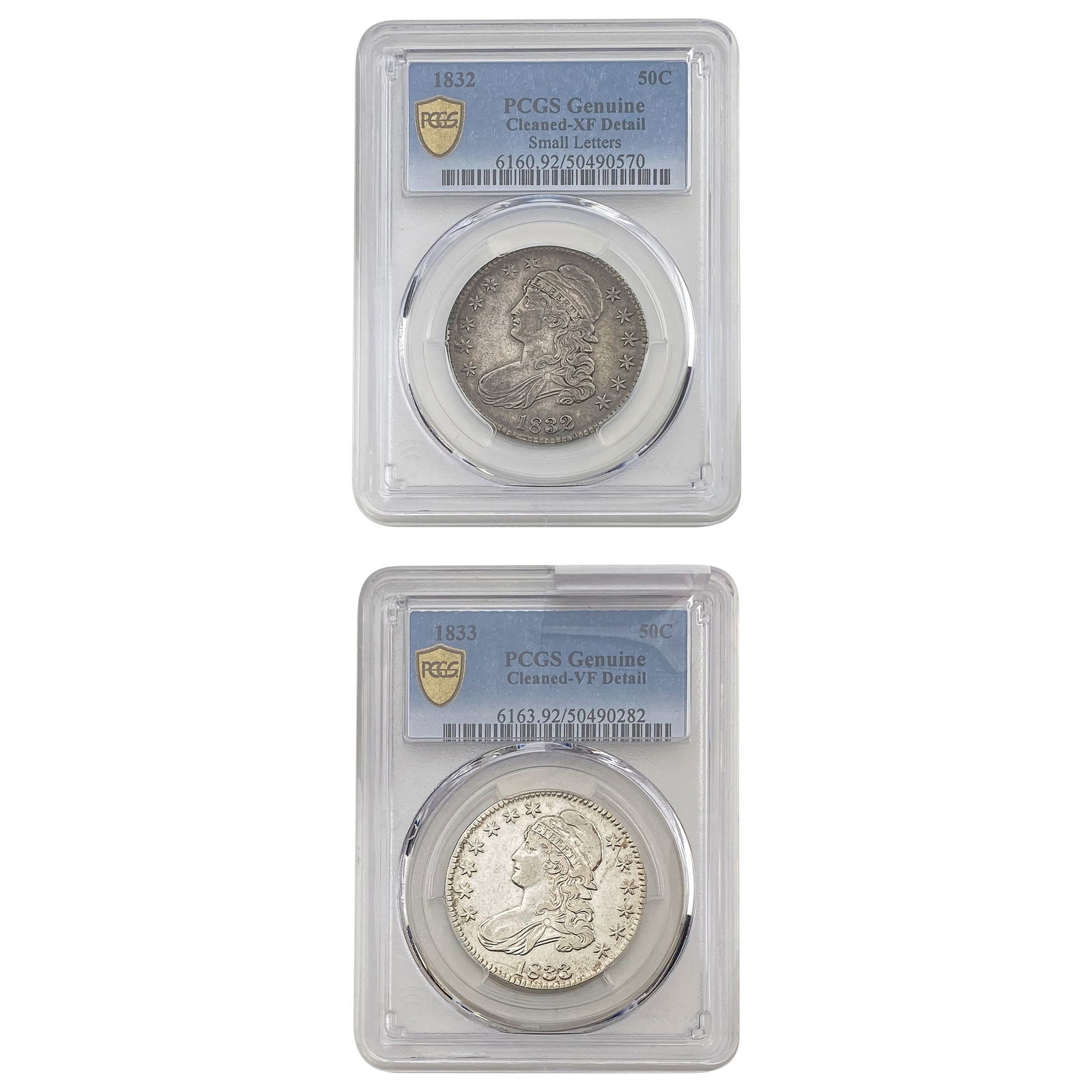 1832-1833 [2] Capped Bust Half Dollar PCGS VF-XF (1 of 5)