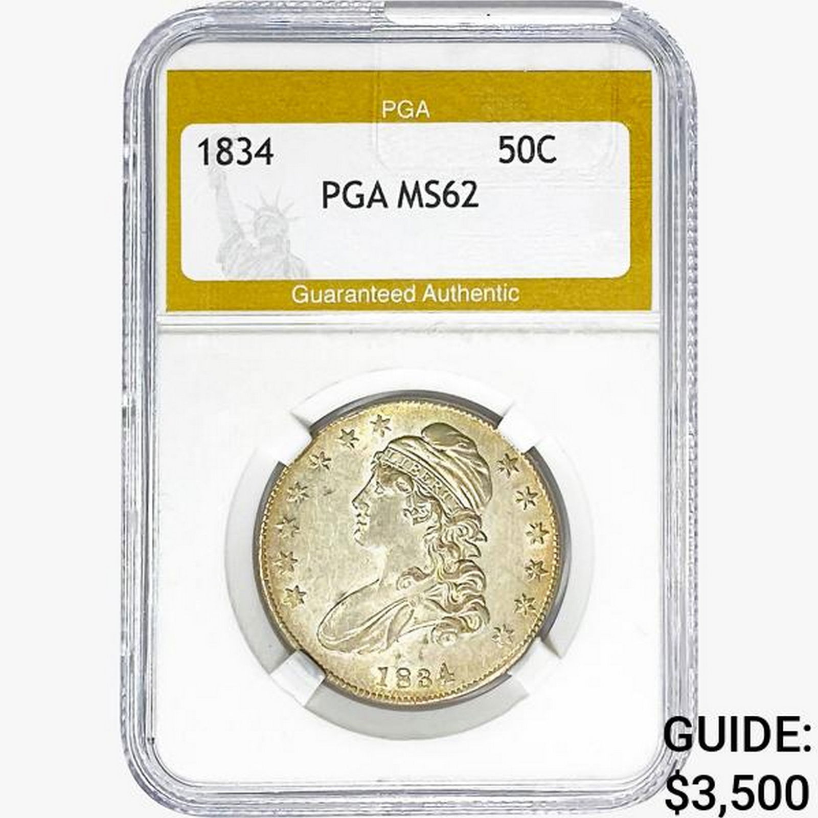 1834 Capped Bust Half Dollar PGA MS62 (1 of 2)