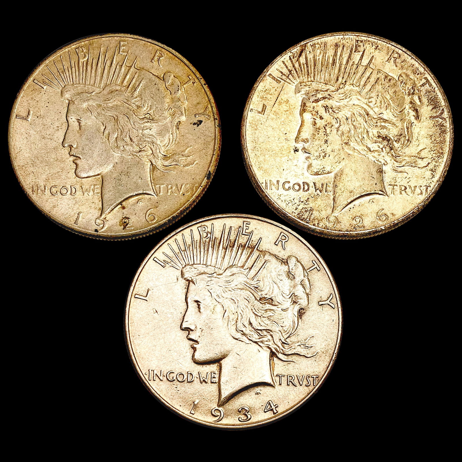1926-1934 [3] Silver Peace Dollar HIGH GRADE (1 of 2)