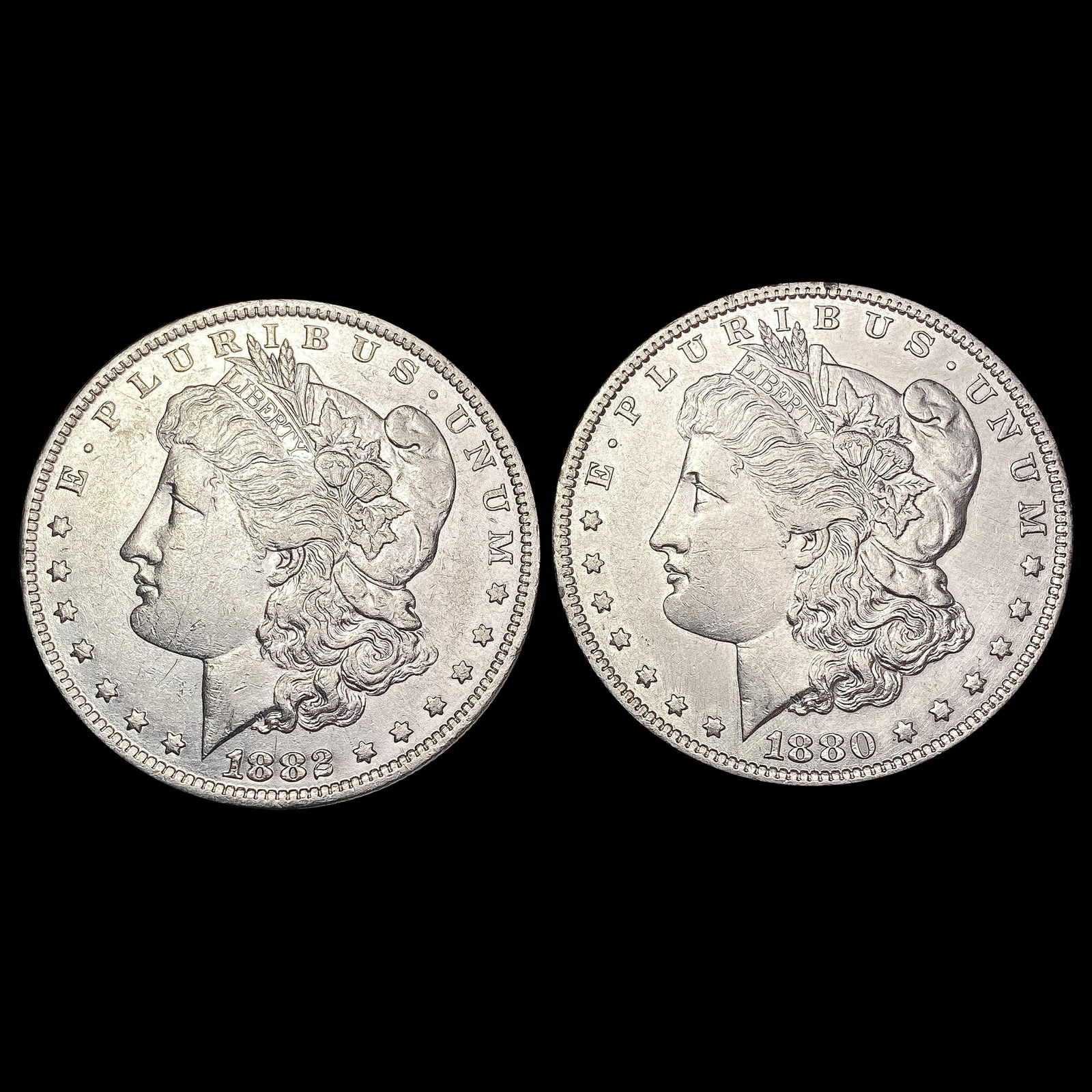 [2] 1880-O&1882-O Morgan Silver Dollar CLOSELY UNCIRCULATED (1 of 2)