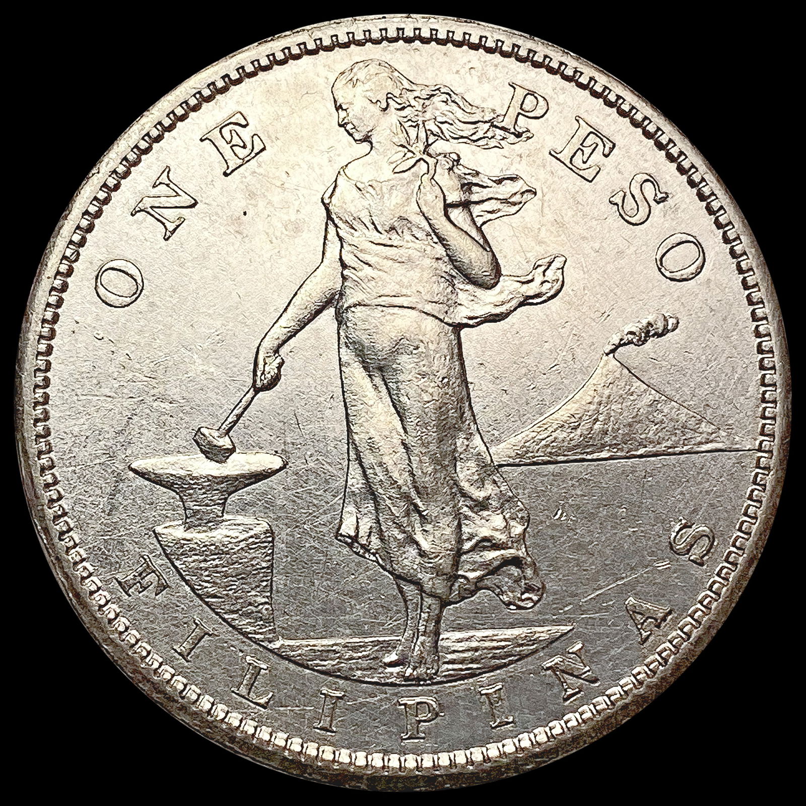 1908 US Philippines 1 Peso  CLOSELY UNCIRCULATED (1 of 2)