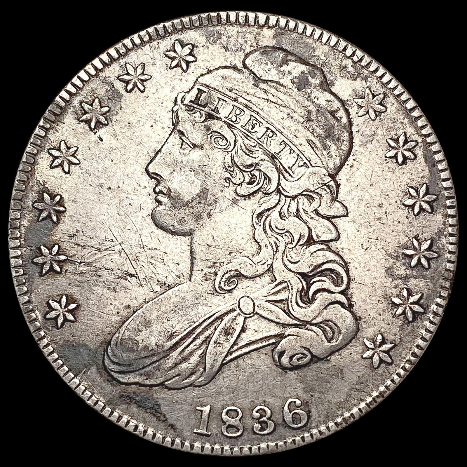 1836 Capped Bust Half Dollar CLOSELY UNCIRCULATED (1 of 2)