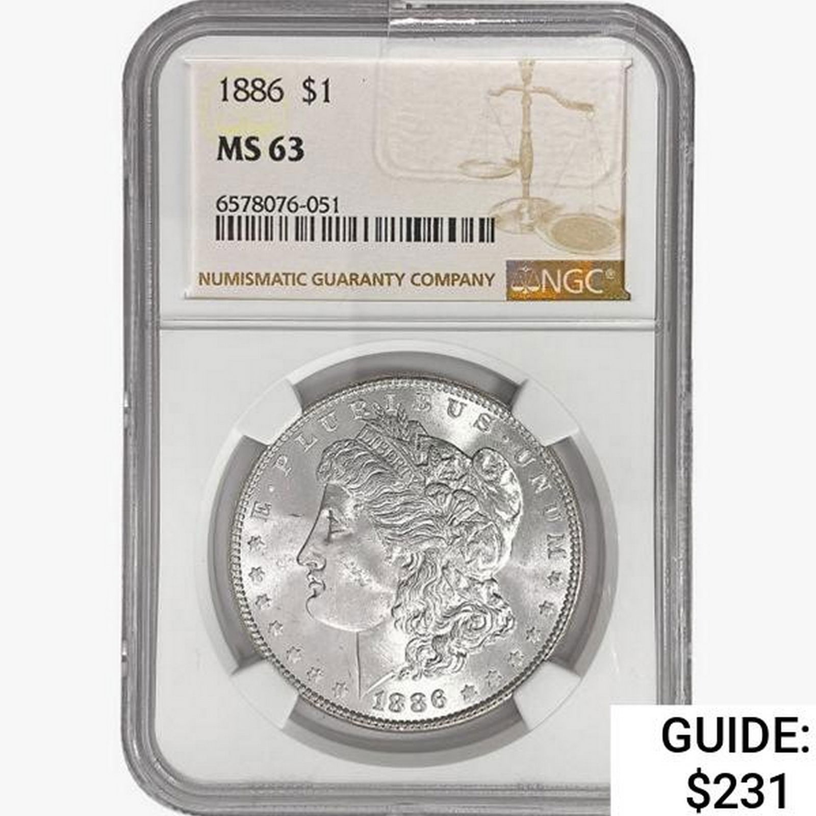 1886 Morgan Silver Dollar NGC MS63 (1 of 2)