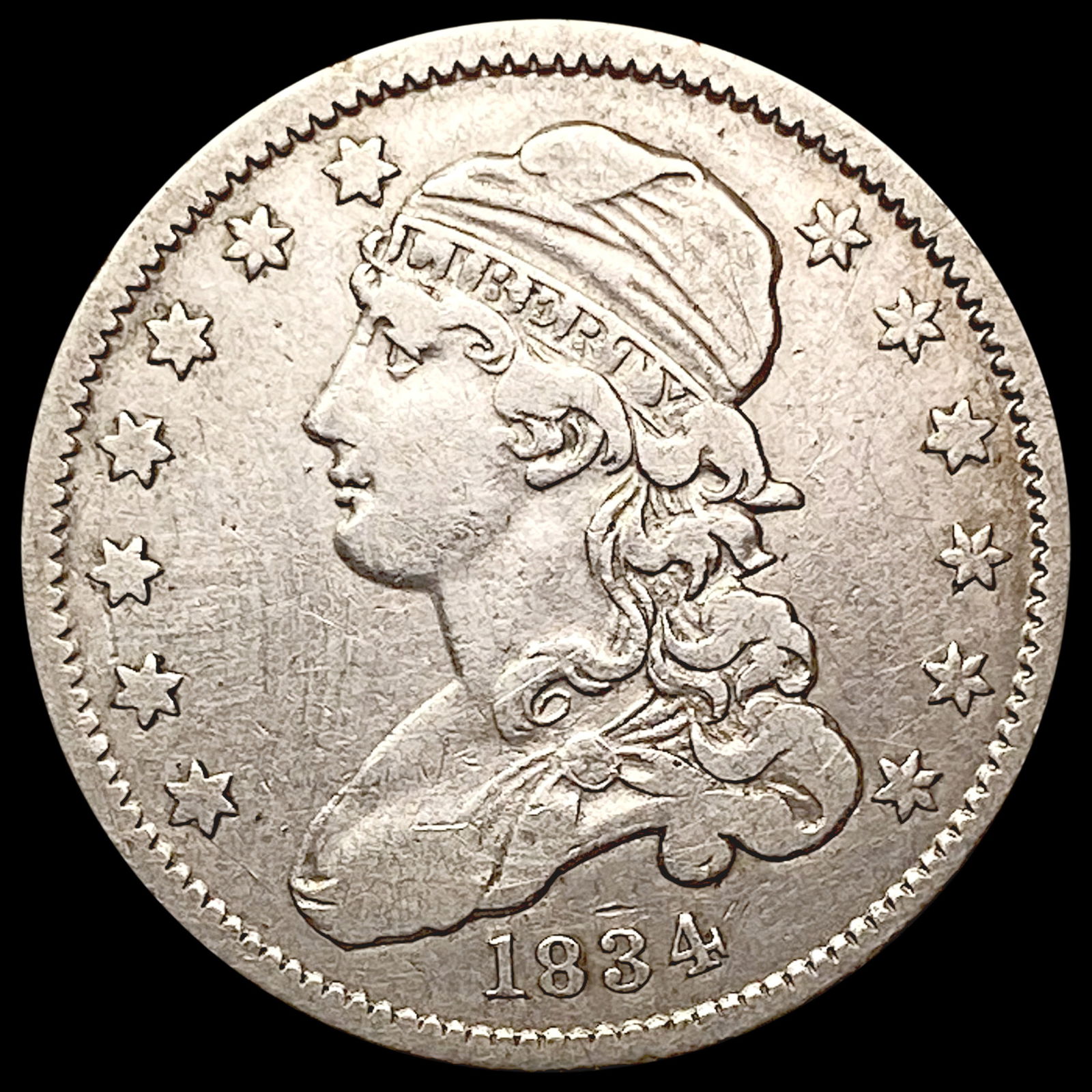 1834 Capped Bust Quarter LIGHTLY CIRCULATED (1 of 2)