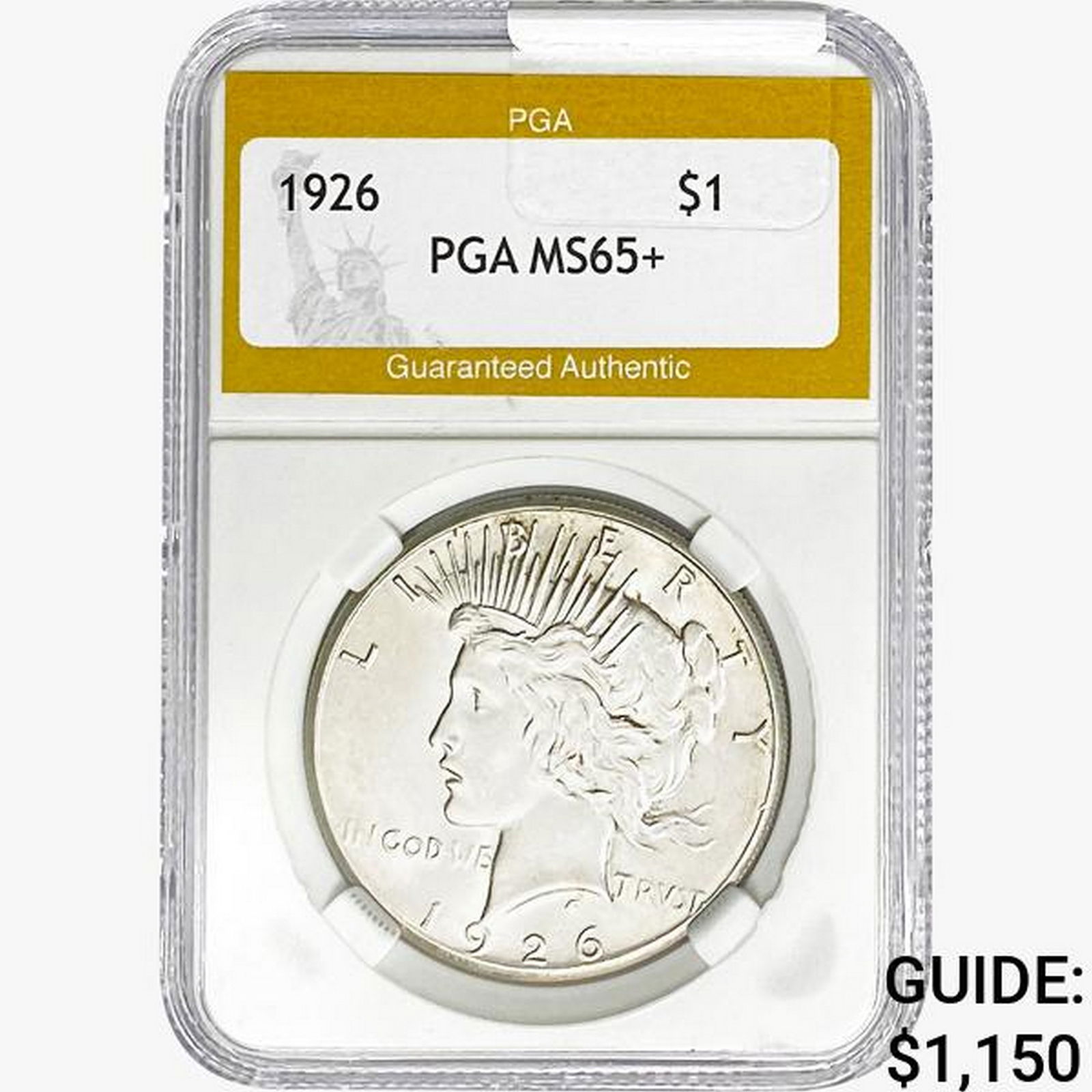 1926 Silver Peace Dollar PGA MS65+ (1 of 2)