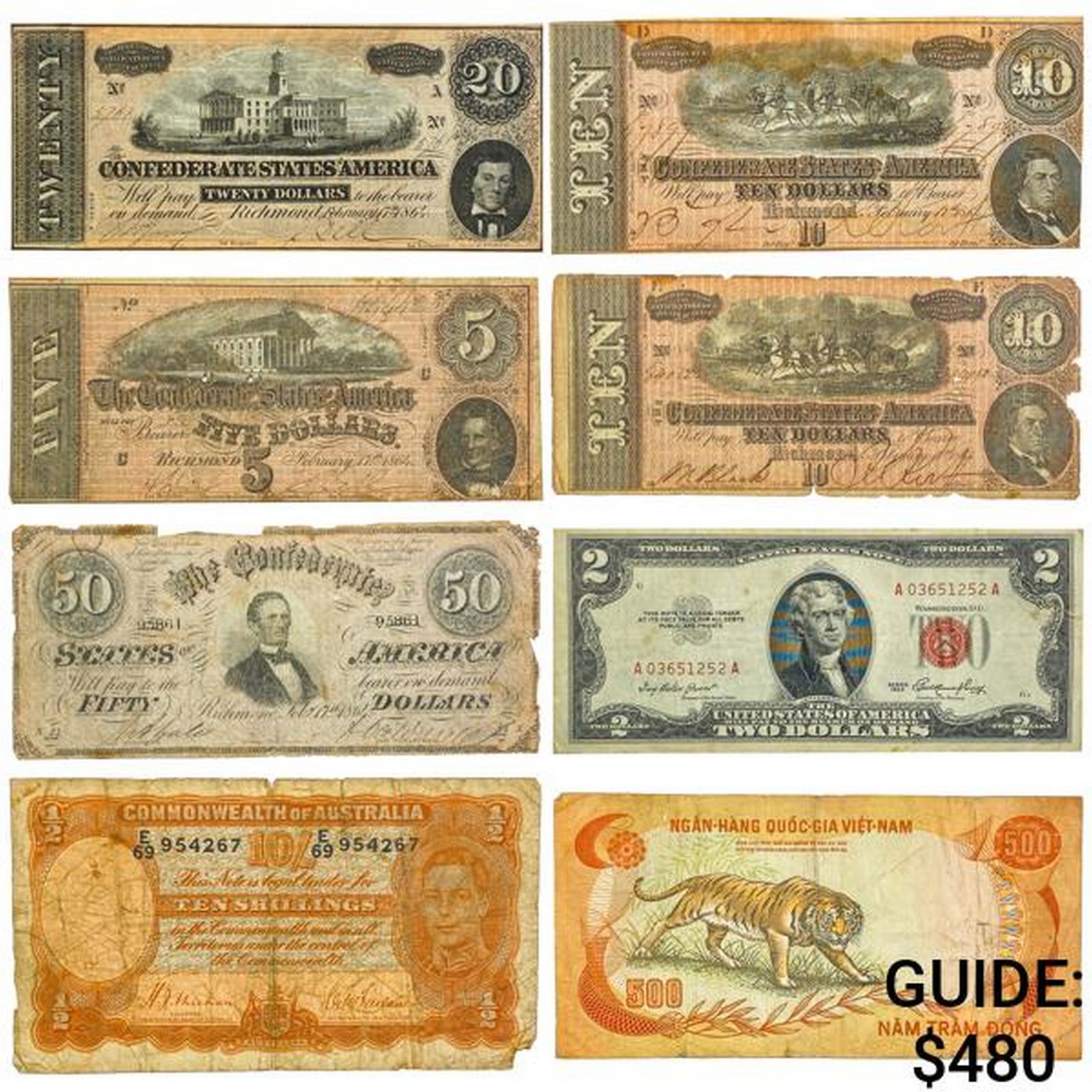 [8] 1864&1953 Lot of World Currency (1 of 2)
