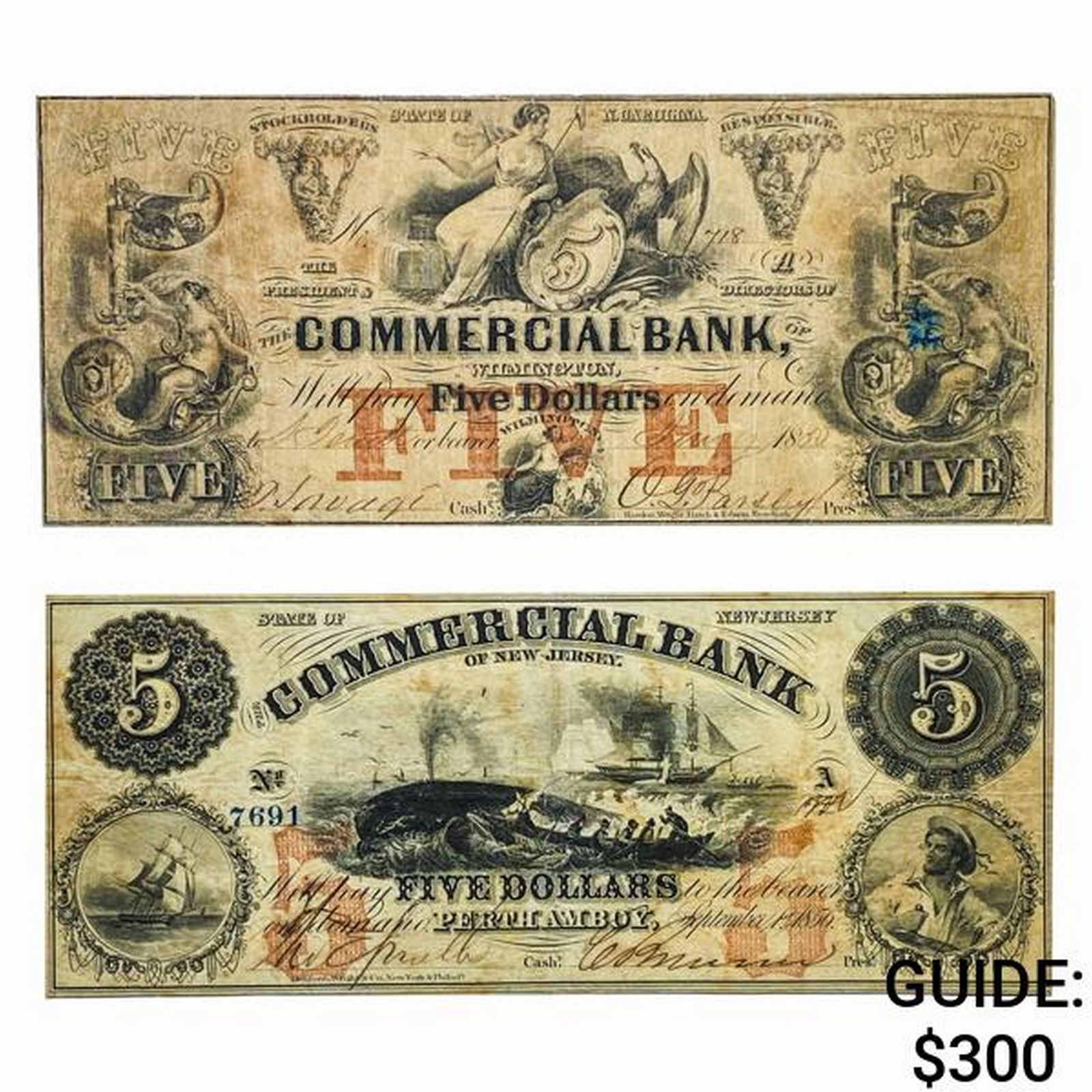 [2] 1856 $5 Confederate States Note (1 of 2)