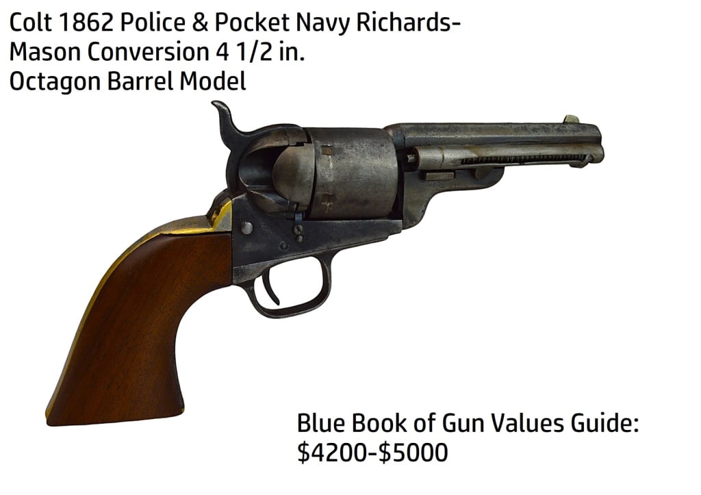 Colt 1862 Police & Pocket Navy Richards- Mason Conversion 4 1/2 in. Octagon Barrel Model (1 of 6)