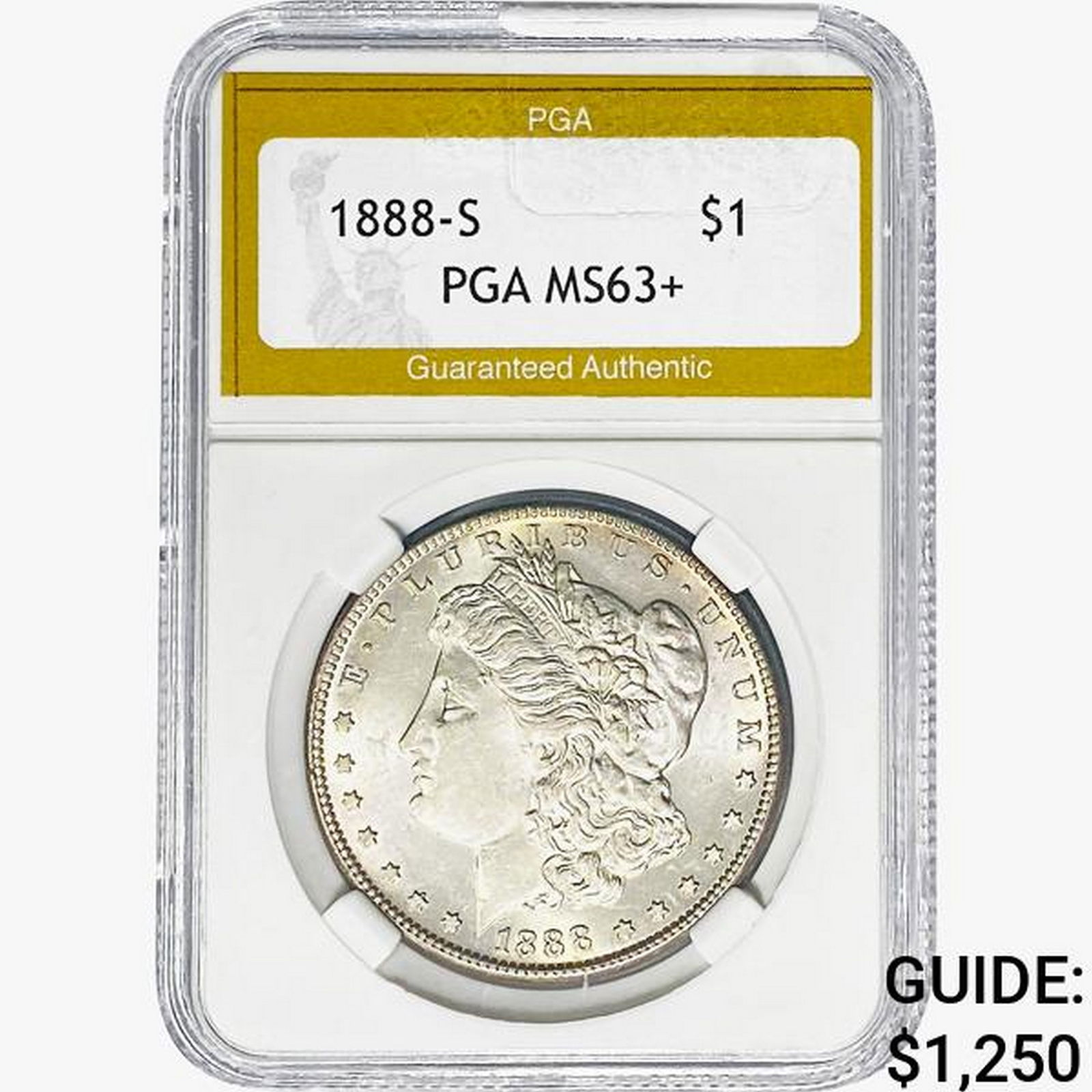 1888-S Morgan Silver Dollar PGA MS63+ (1 of 2)
