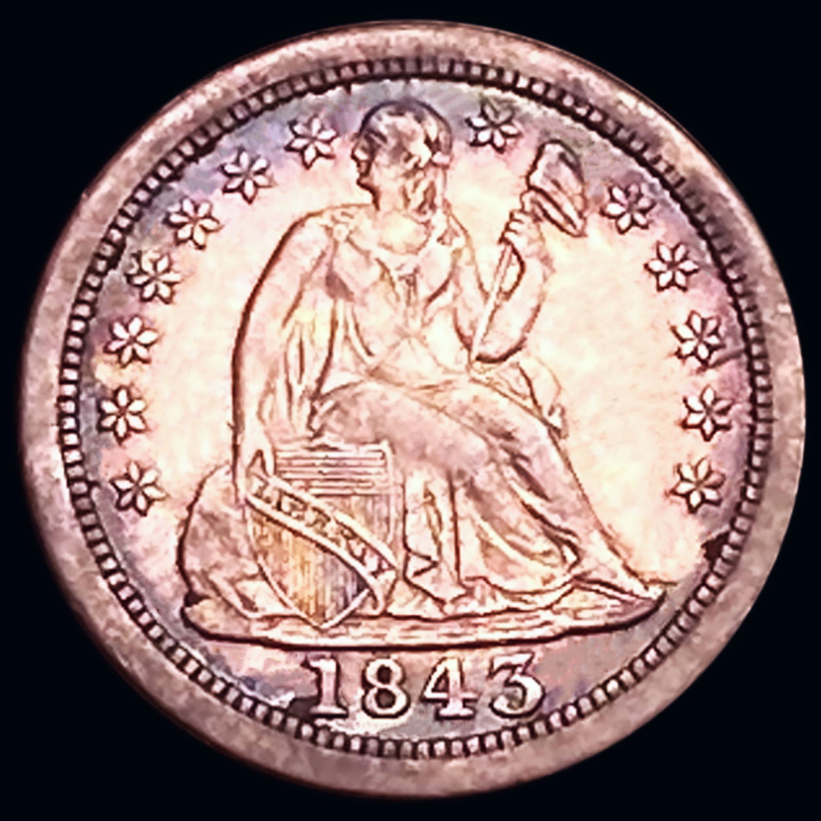 1843-O Seated Liberty Dime HIGH GRADE (1 of 2)