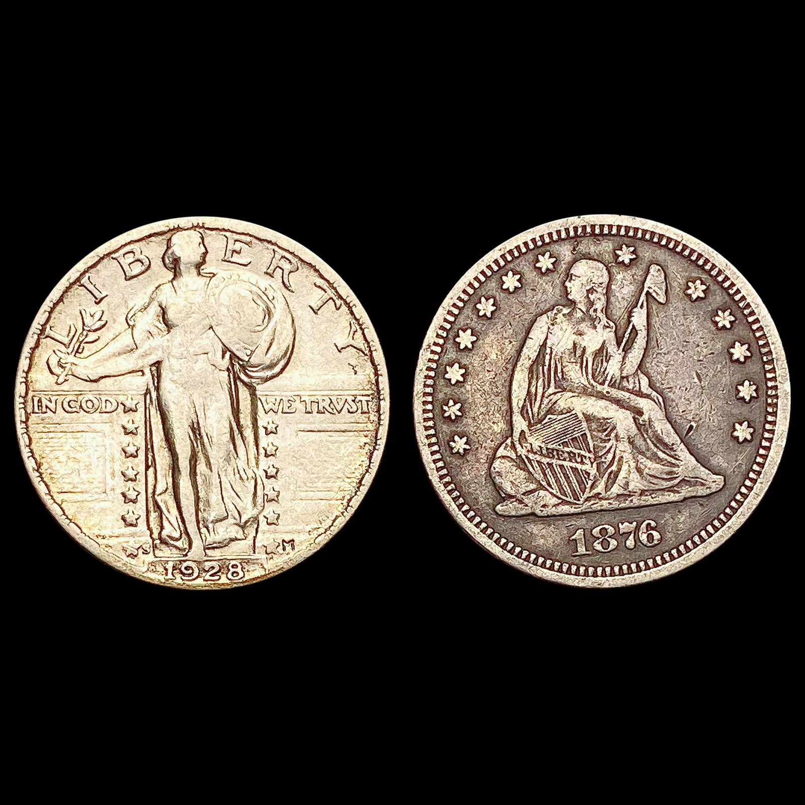 1876-1928 [2] Silver Quarter Lot HIGH GRADE (1 of 2)